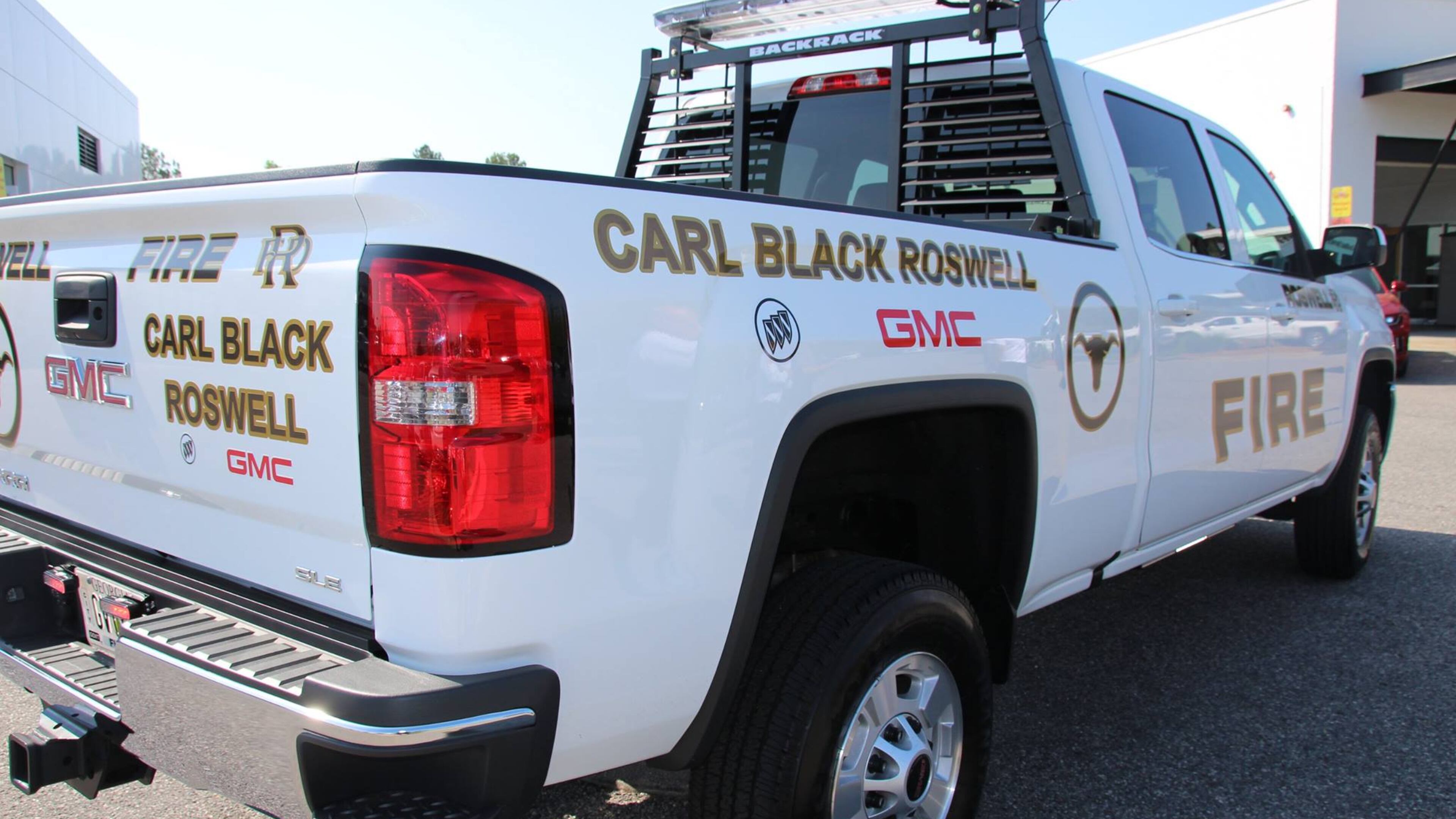 Carl Black, a man who owns a dealership in Roswell, donated this truck to the city's fire department.