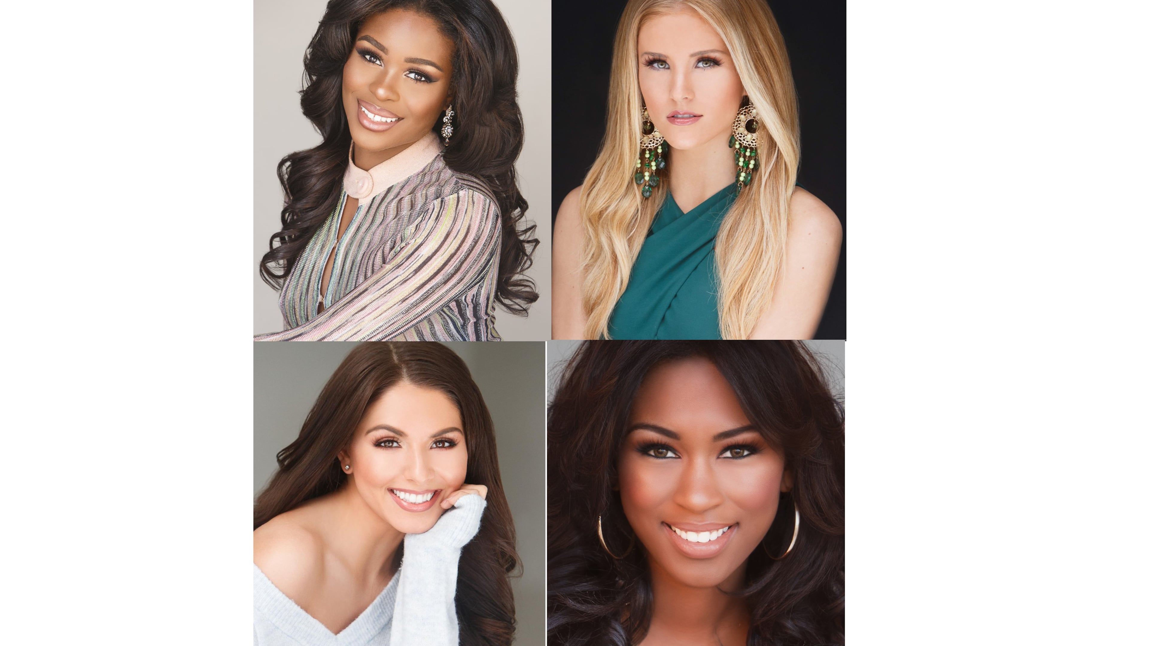 (clockwise from top left) Miss Fulton County Chari Guzman, Miss Historic Buford Alexa Gilomen, Miss Capital City Paula Smith and Miss Atlanta Brooke Doss all won preliminary awards in Miss Georgia competition Wednesday night.