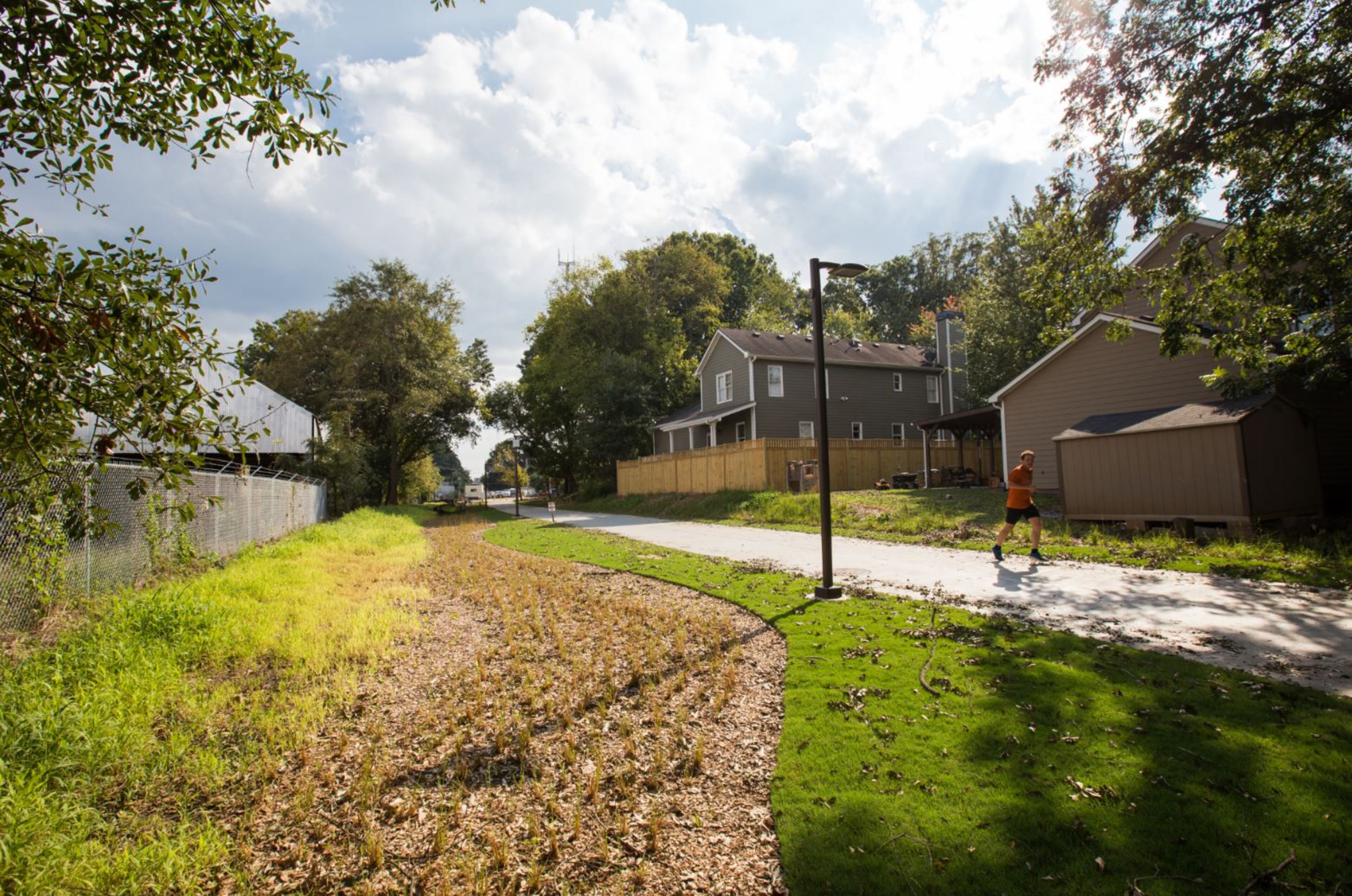 The Eastside Trail of the Beltline at Wylie Street links Kirkwood Ave and Krog Tunnel to the Beltline. The path now has lighting, security cameras and infrastructure for future development of the rail system. (Jenni Girtman / Atlanta Event Photography)