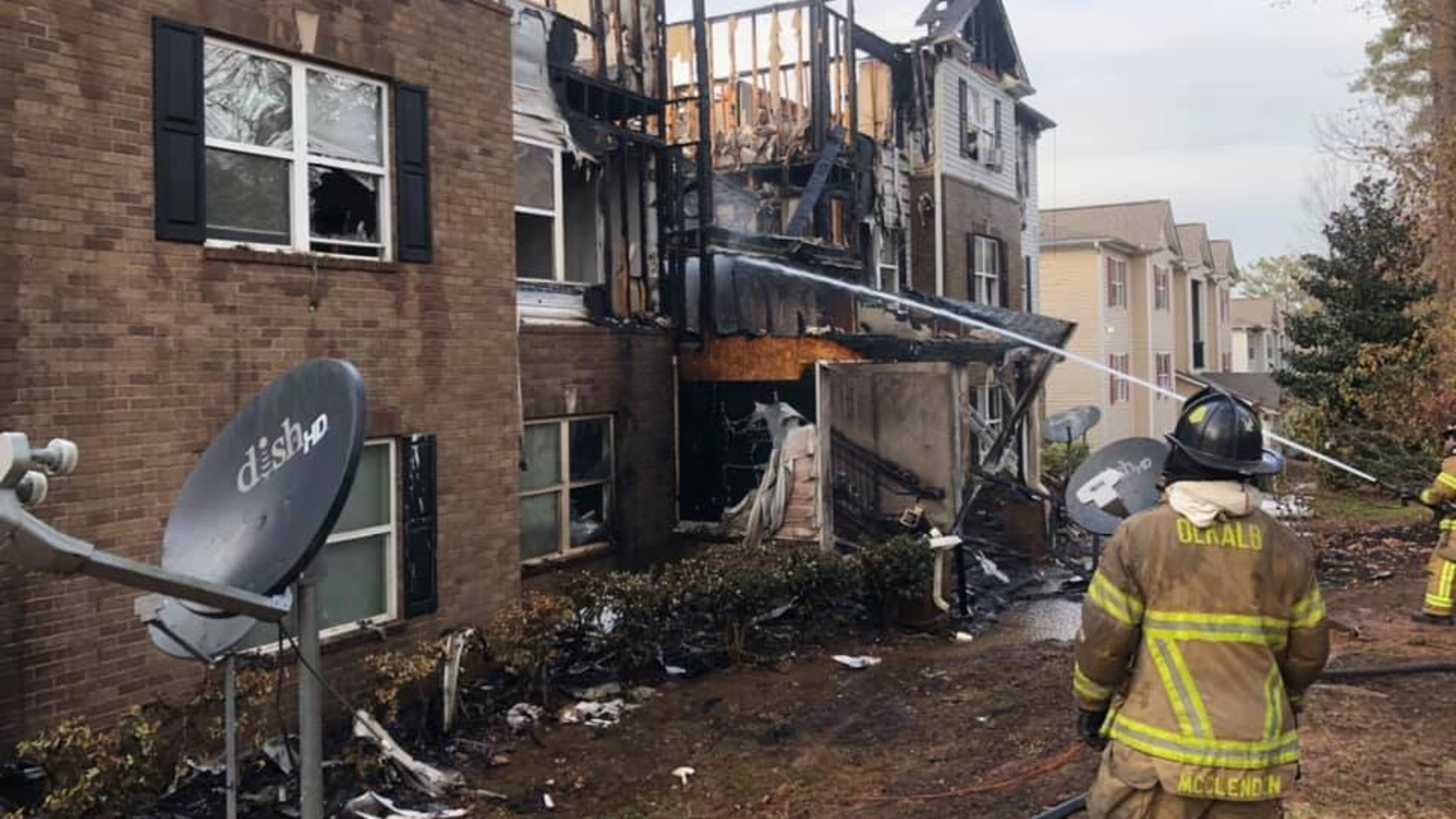 An apartment building off Fairington Village Drive was heavily damaged in a fire last week.
