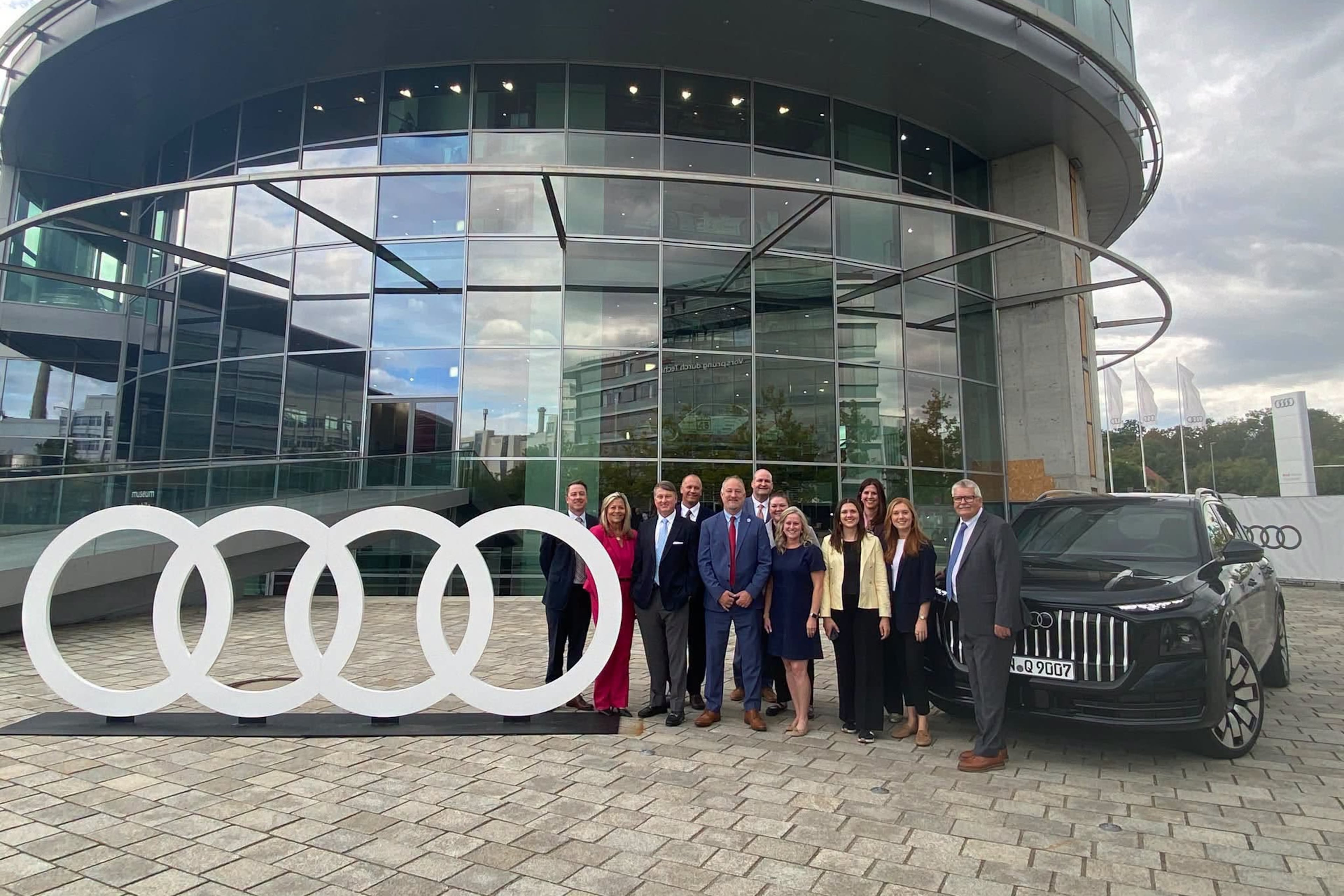 A delegation of Georgia officials, including Gov. Brian Kemp and Macon Mayor Lester Miller, visited Ingolstadt, Germany, in September to meet with Audi leadership. A month later, Audi leaders and President Donald Trump announced a $4.2 billion factory slated for Middle Georgia. (Courtesy of Macon Mayor Lester Miller)