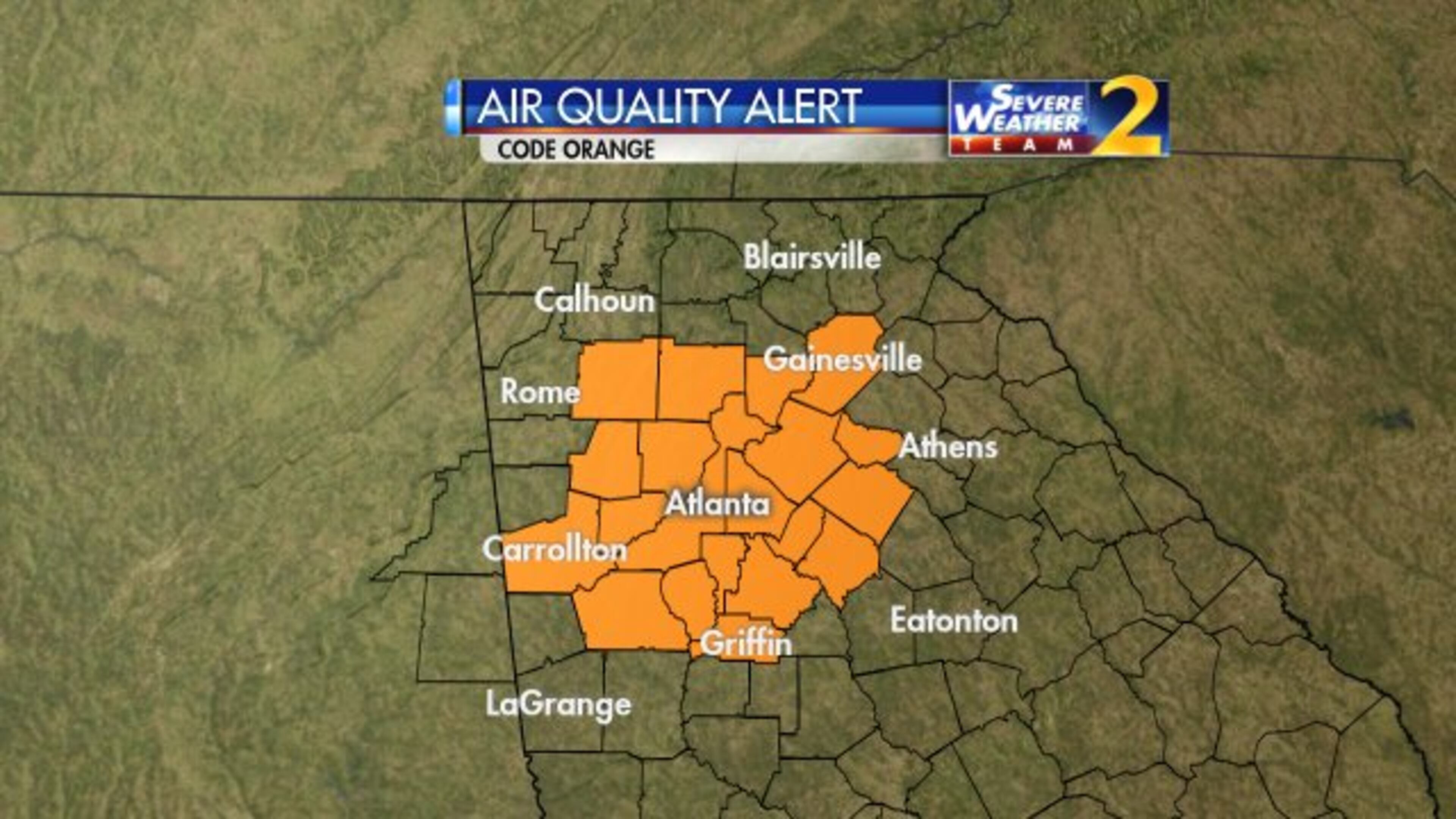 A code red smog alert was issued for Mon., June 13, 2016. (Credit: Channel 2 Action News)