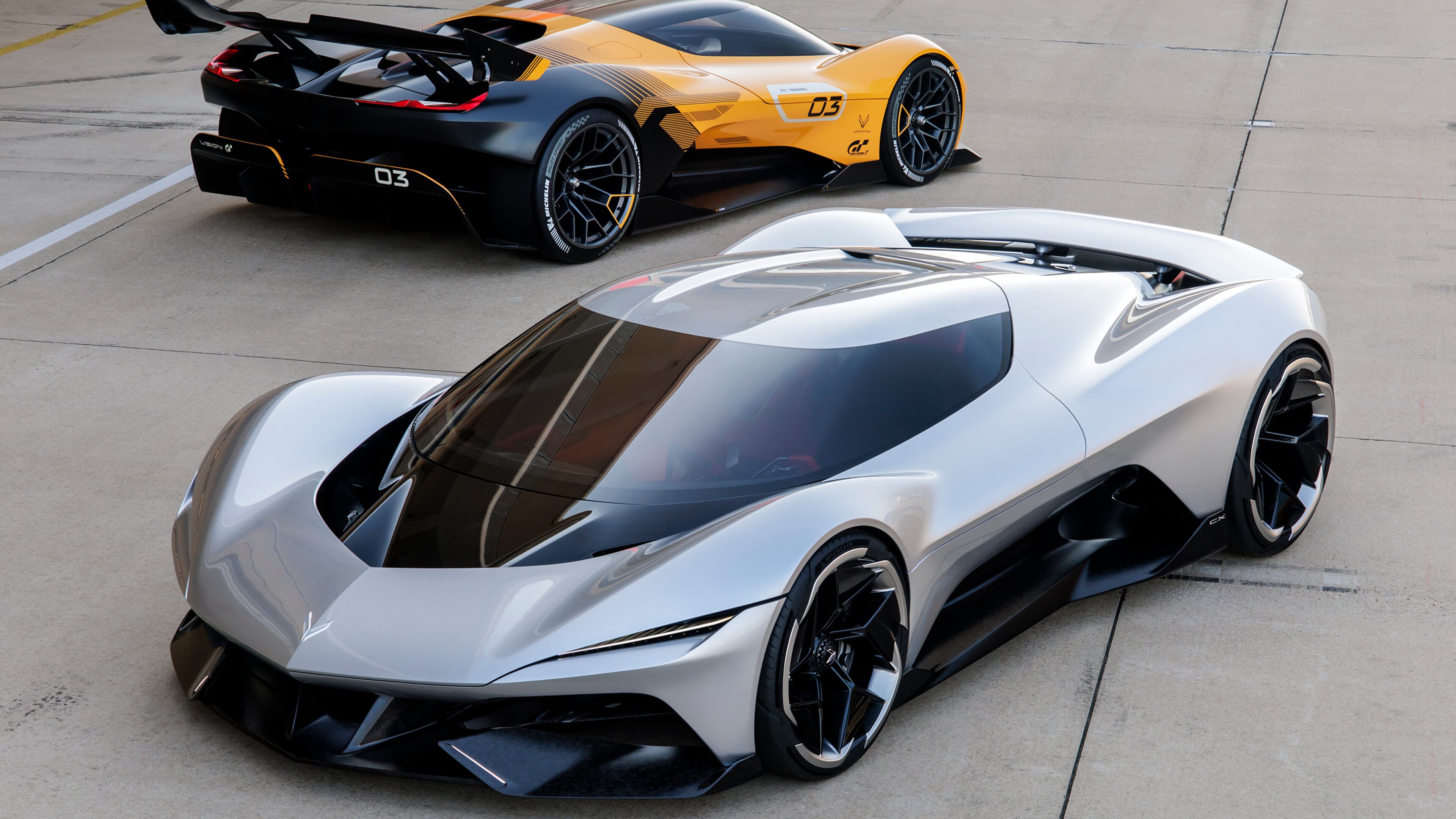Chevrolet recently unveiled two striking visions of the Corvette’s future: the Corvette CX.R Vision Gran Turismo (left) and the Corvette CX. (Courtesy of Chevrolet)