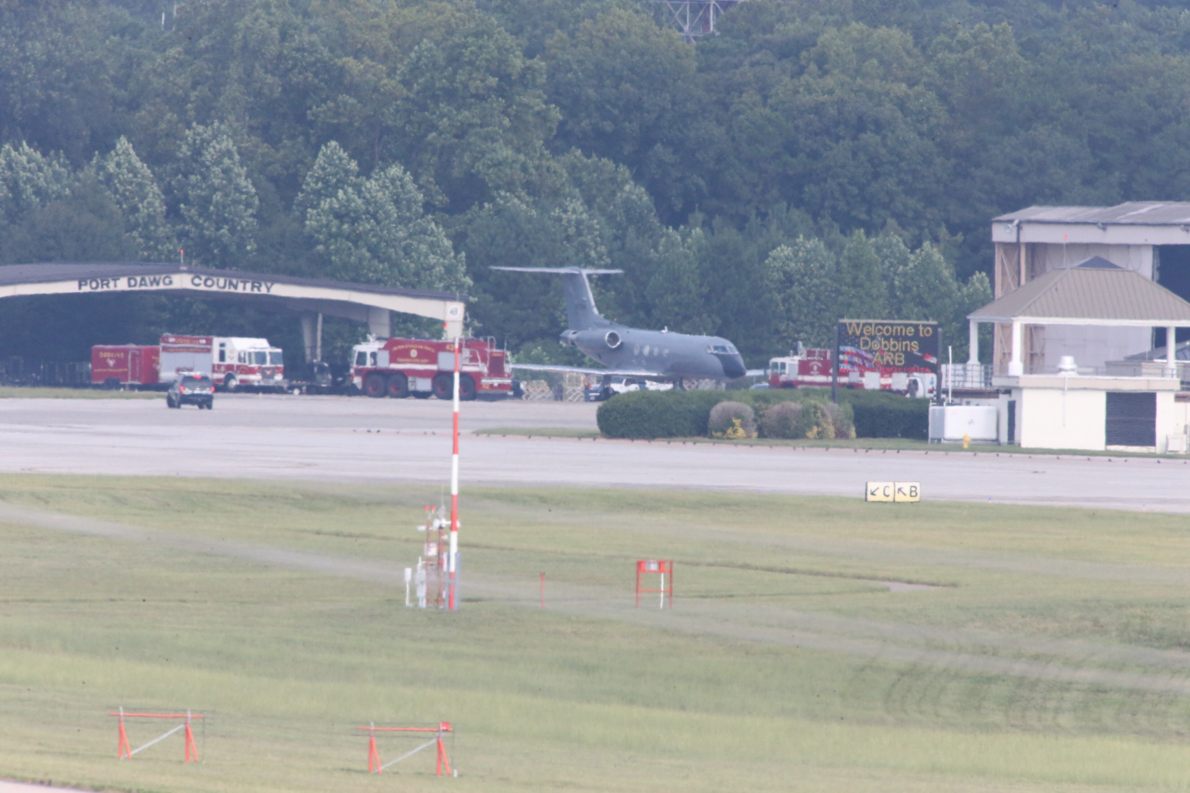 A medical plane transporting the fourth American aid worker sickened with the Ebola virus landed in metro Atlanta on Tuesday morning, with the patient headed to Emory University Hospital, where two others have been successfully treated. The plane touched down around 9:20 a.m. at Dobbins Air Reserve Base in Marietta, just northwest of Atlanta. JOHN SPINK/AJC