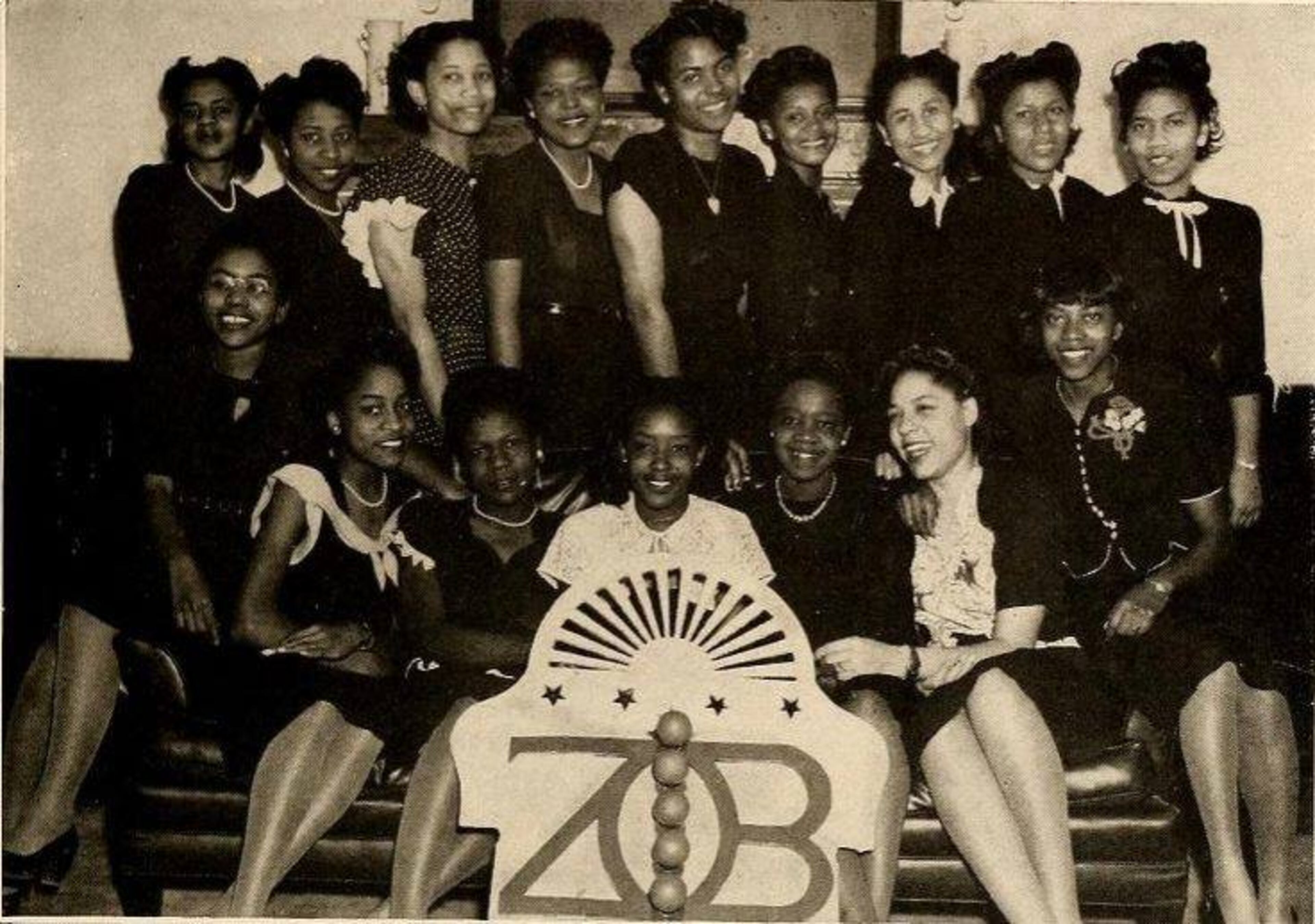 The Omicron Chapter of Zeta Phi Beta at Shaw University in 1947.