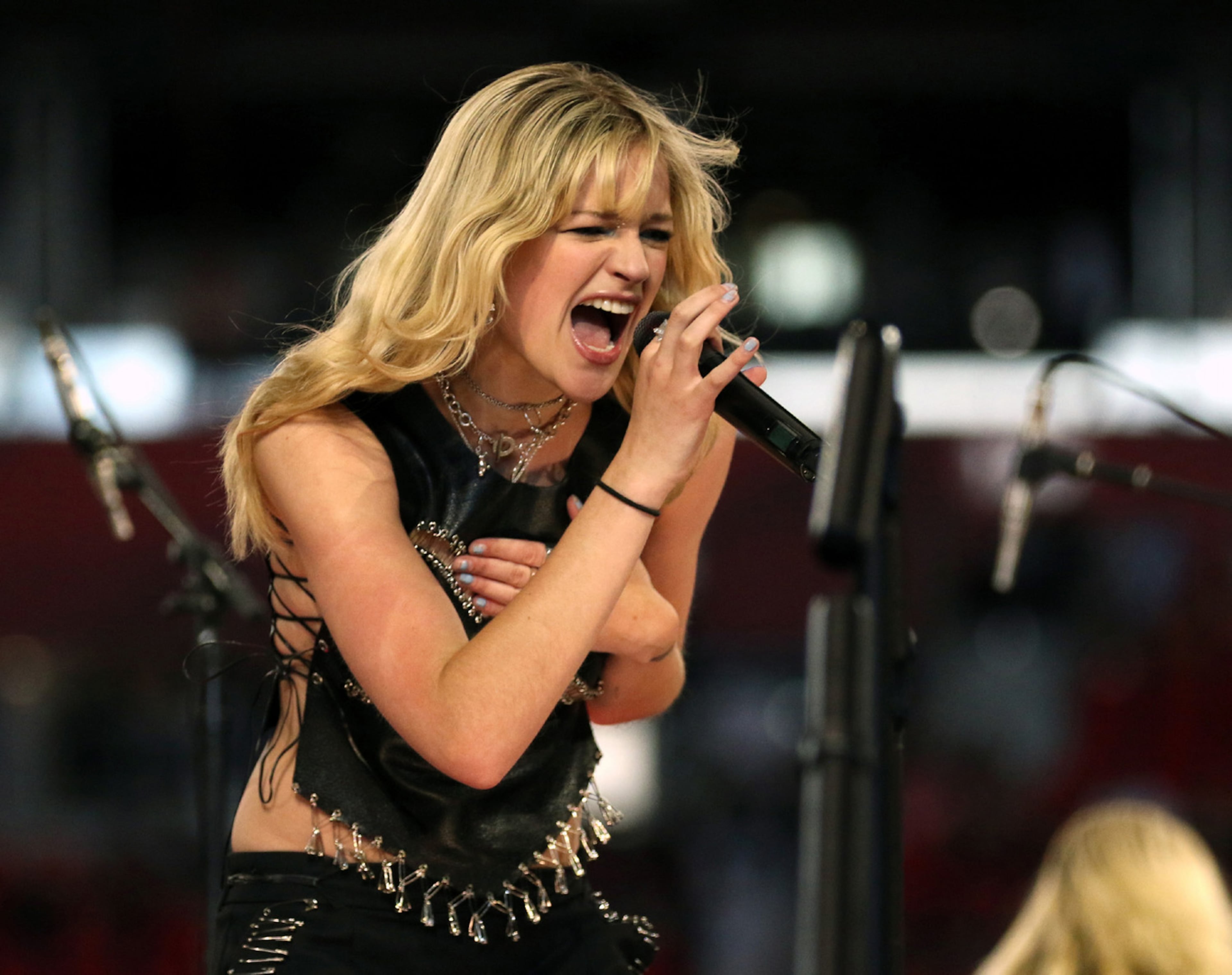 British singer Dylan performs at Ed Sheeran's sold-out Mercedes Benz Stadium on Saturday, May 27, 2023 on his +=÷x tour.
Robb Cohen for The Atlanta Journal-Constitution