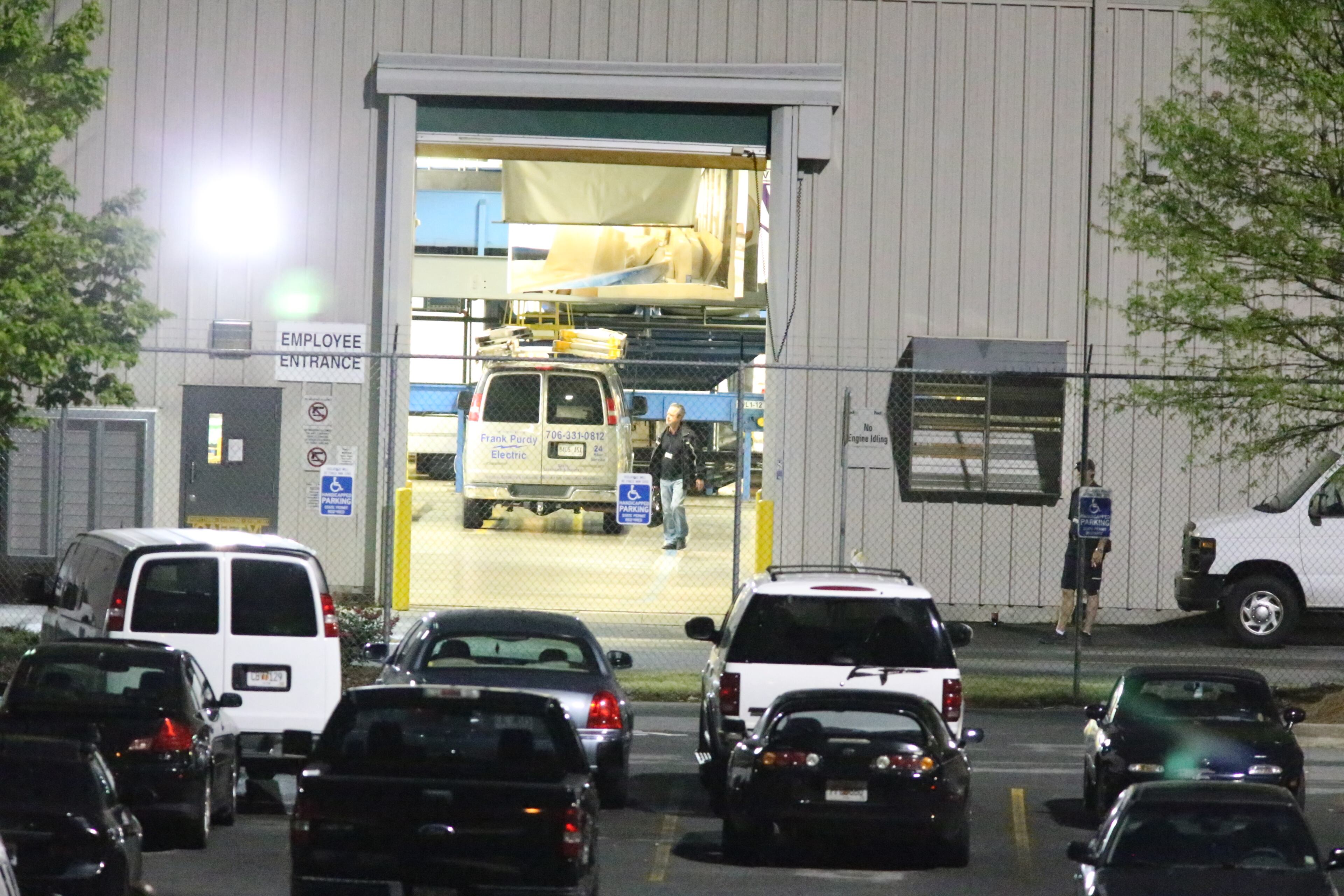 The scene at FedEx Wednesday morning, April 30, 2014, the day after a shooter injured six people. One, a security guard, remains in critical condition.