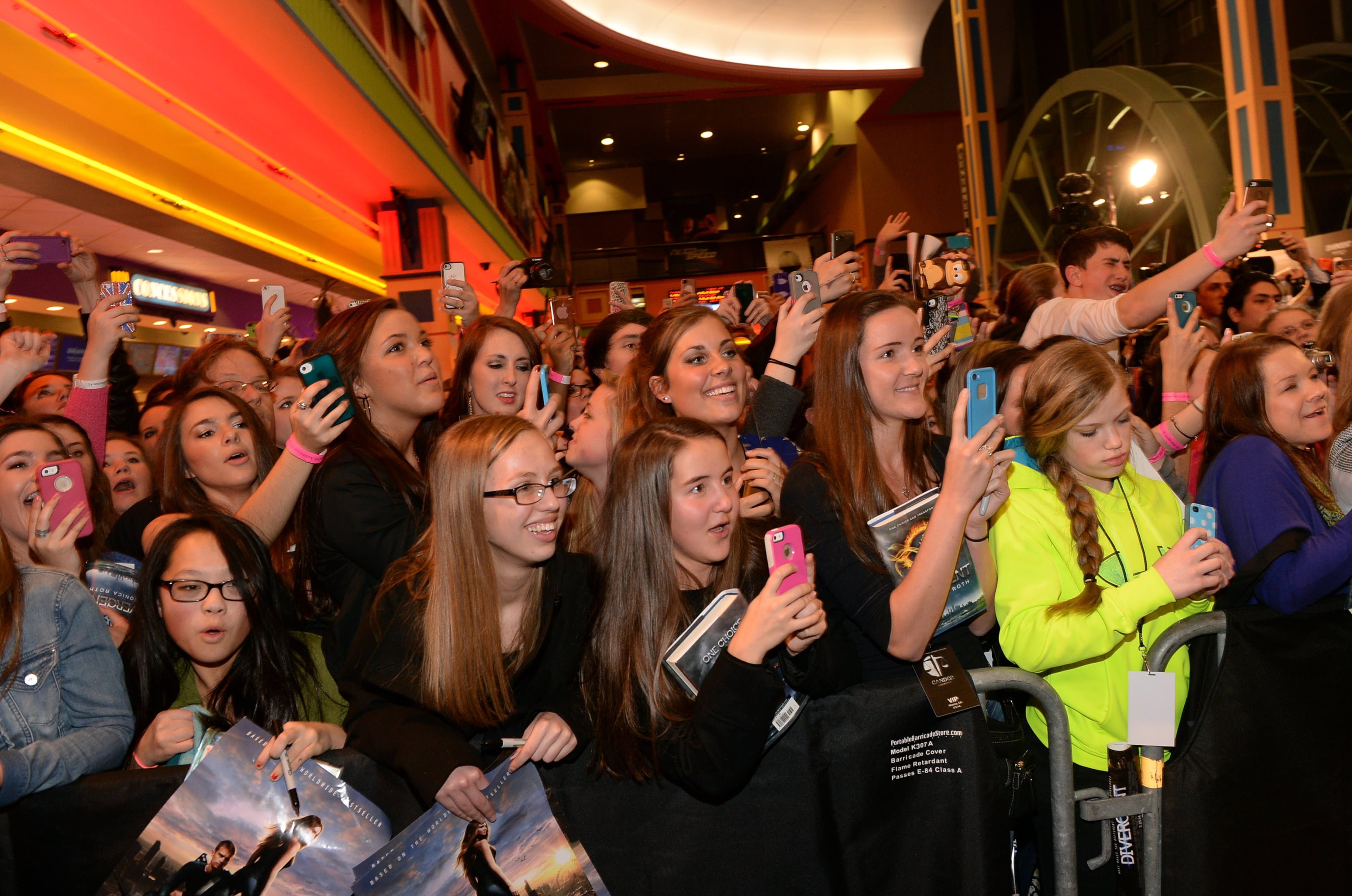 Fans react at a screening of "Divergent" March 3, 2014 at Regal Atlantic Station in Atlanta.