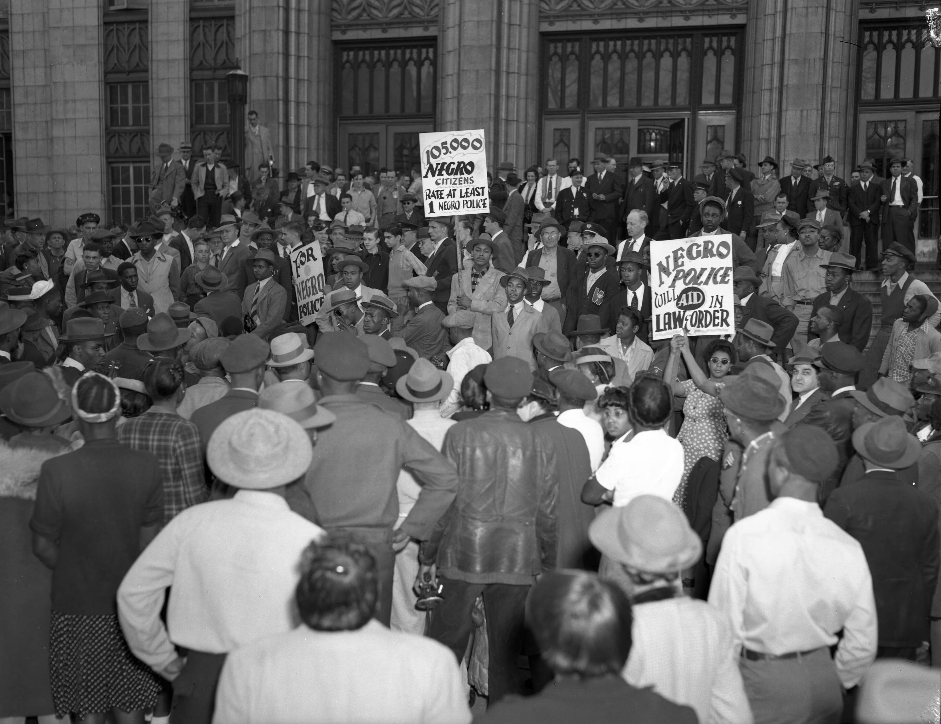 1946 -- Black Atlantans picketed outside of City Hall, demanding integration of the police force.