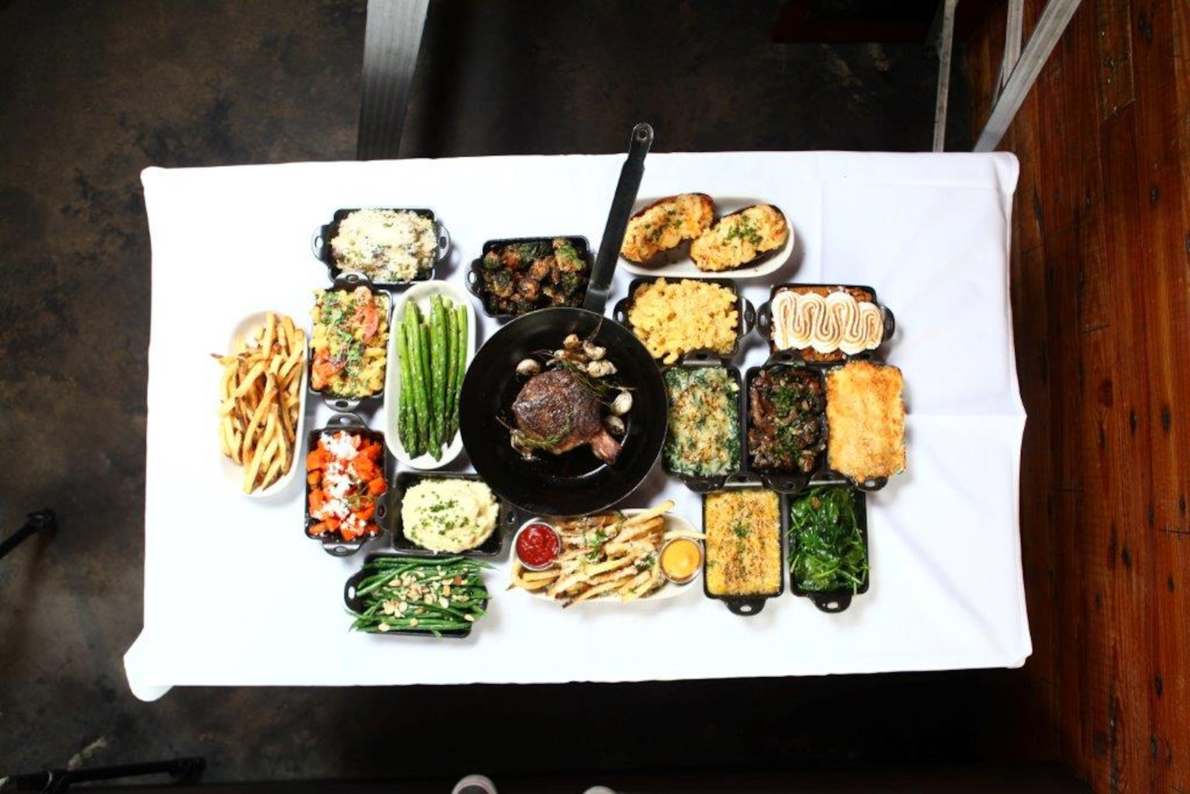 Little Alley's menu is a mix of classics and such fusion items as duck confit spring rolls and Korean-style filet mignon. There is even a Sichuan-spiced tofu steak for vegetarians. (Courtesy of Little Alley Steak