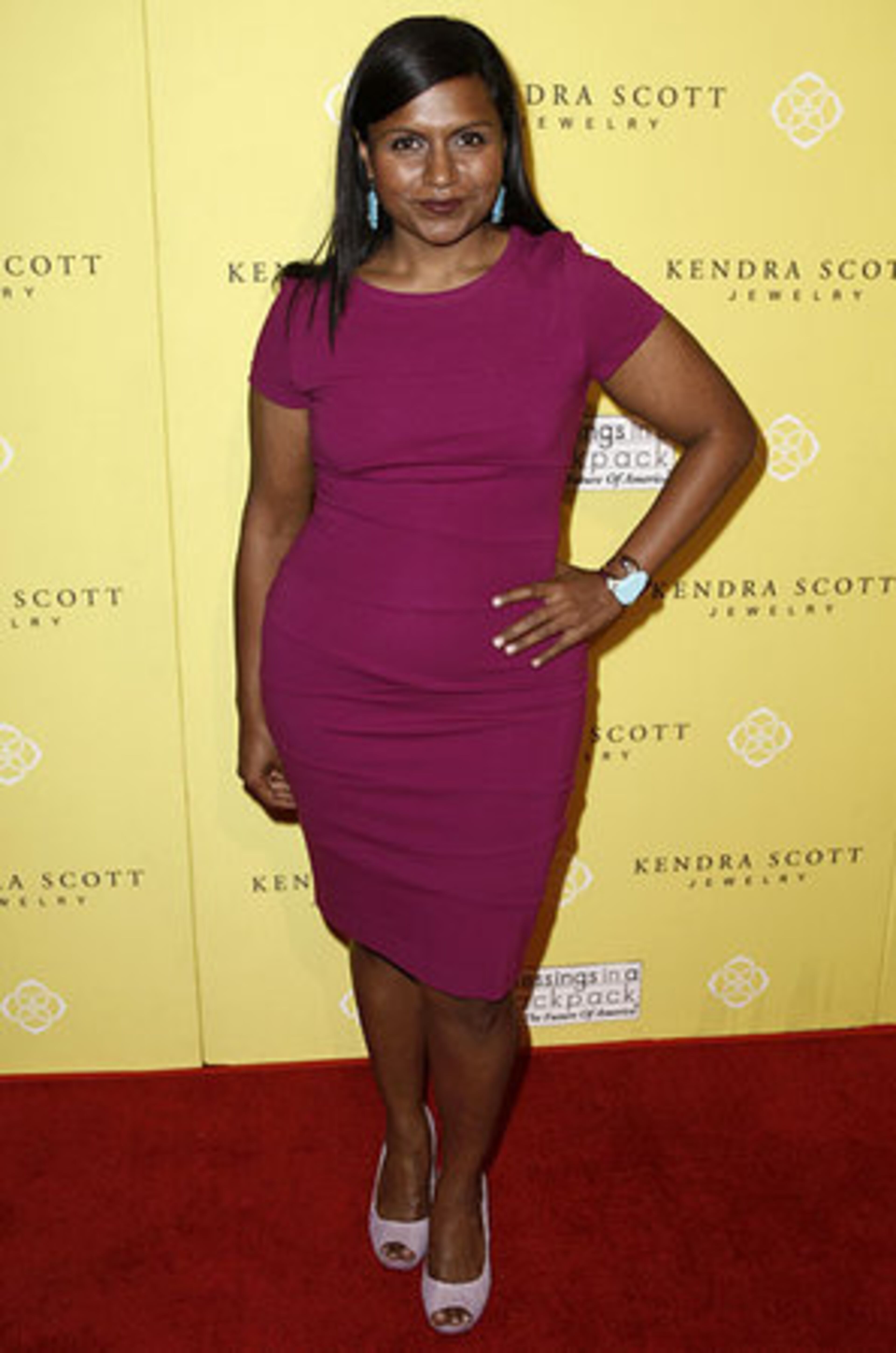 Actress Mindy Kaling arrives at the grand opening party for Kendra Scott Jewelry's Beverly Hills Store benefiting Blessings in a Backpack in West Hollywood, Calif., Wednesday, Aug. 10, 2011.