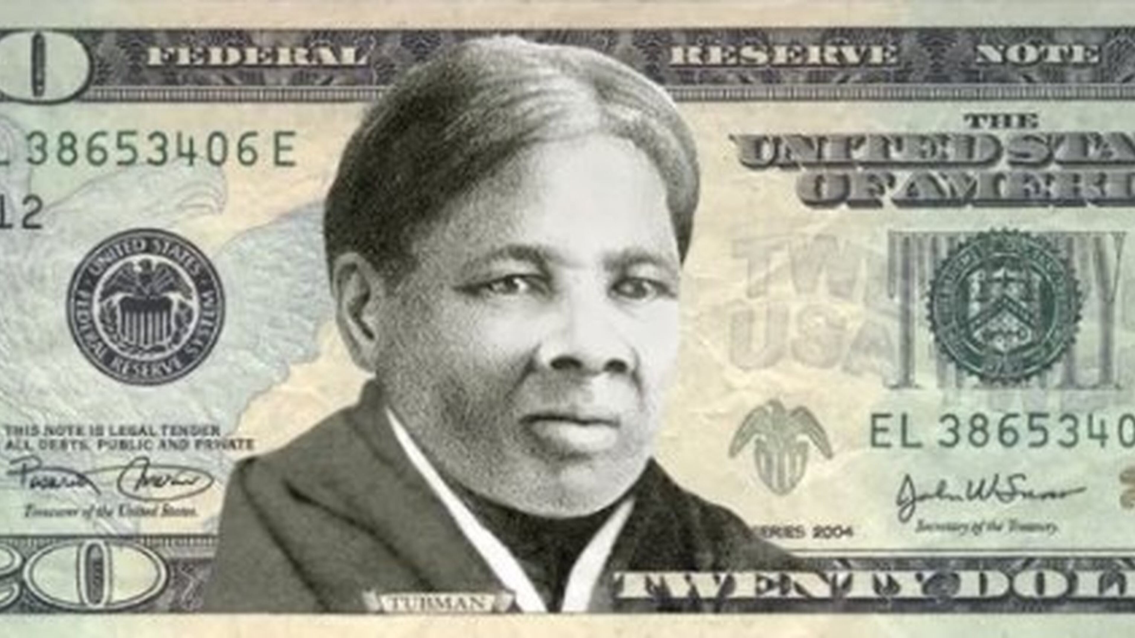 A mockup of what the $20 bill would look like featuring Tubman.