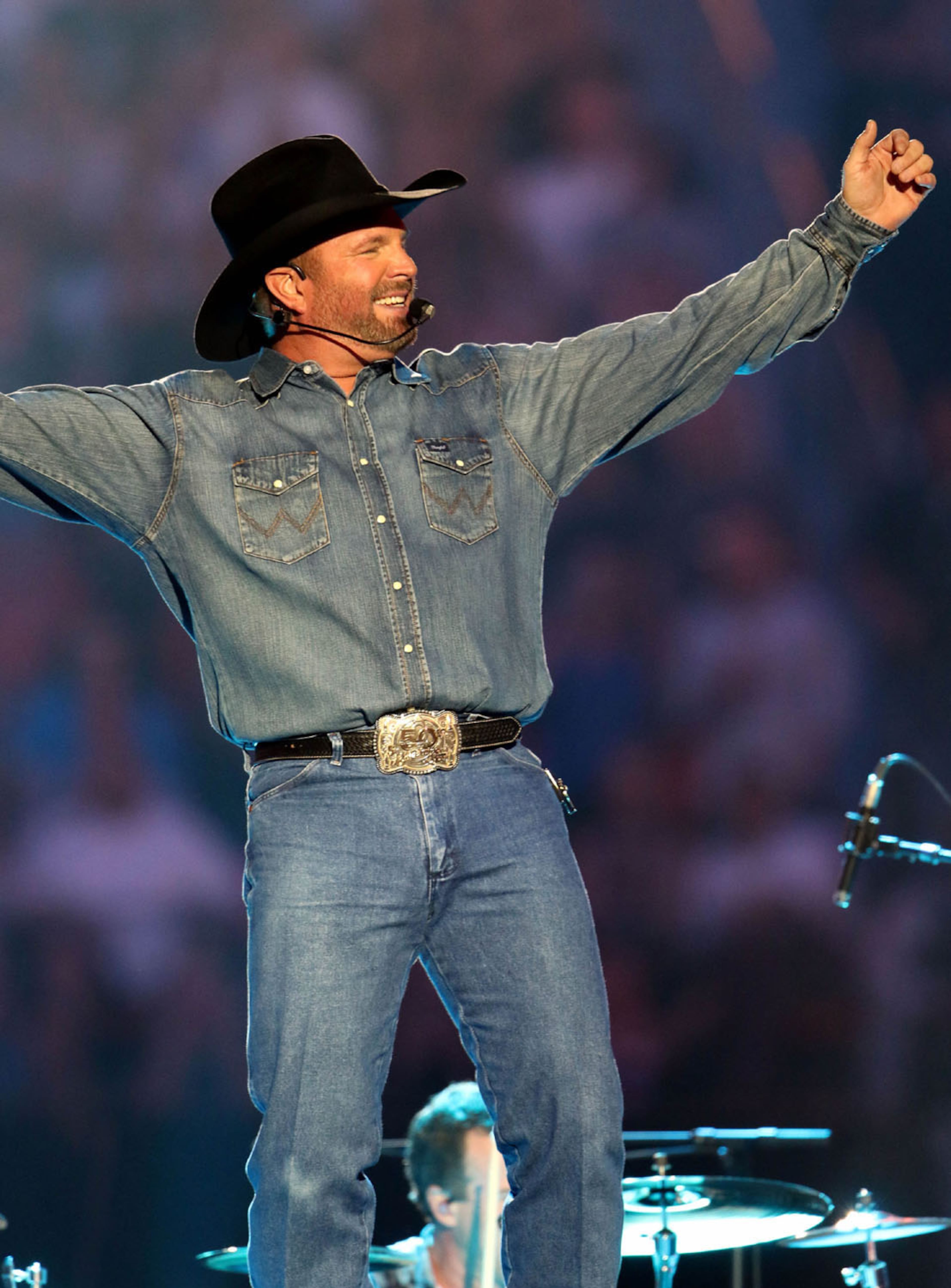 Legendary Country artist Garth Brooks played the inaugural concert Thursday night, October 12, 2017, at Mercedes-Benz Stadium on his The Garth Brooks World Tour With Trisha Yearwood, also known as Mrs. Brooks. Over 80,000 fans partied and witnessed this historic Atlanta event. As a note and to explain why this gallery does not include photos of former President Jimmy Carter presenting an award onstage during the show, this AJC photographer was only permitted to shoot the second half of the first song and the first half of the second song, and none of Trisha Yearwood's set.
Robb Cohen Photography & Video /RobbsPhotos.com