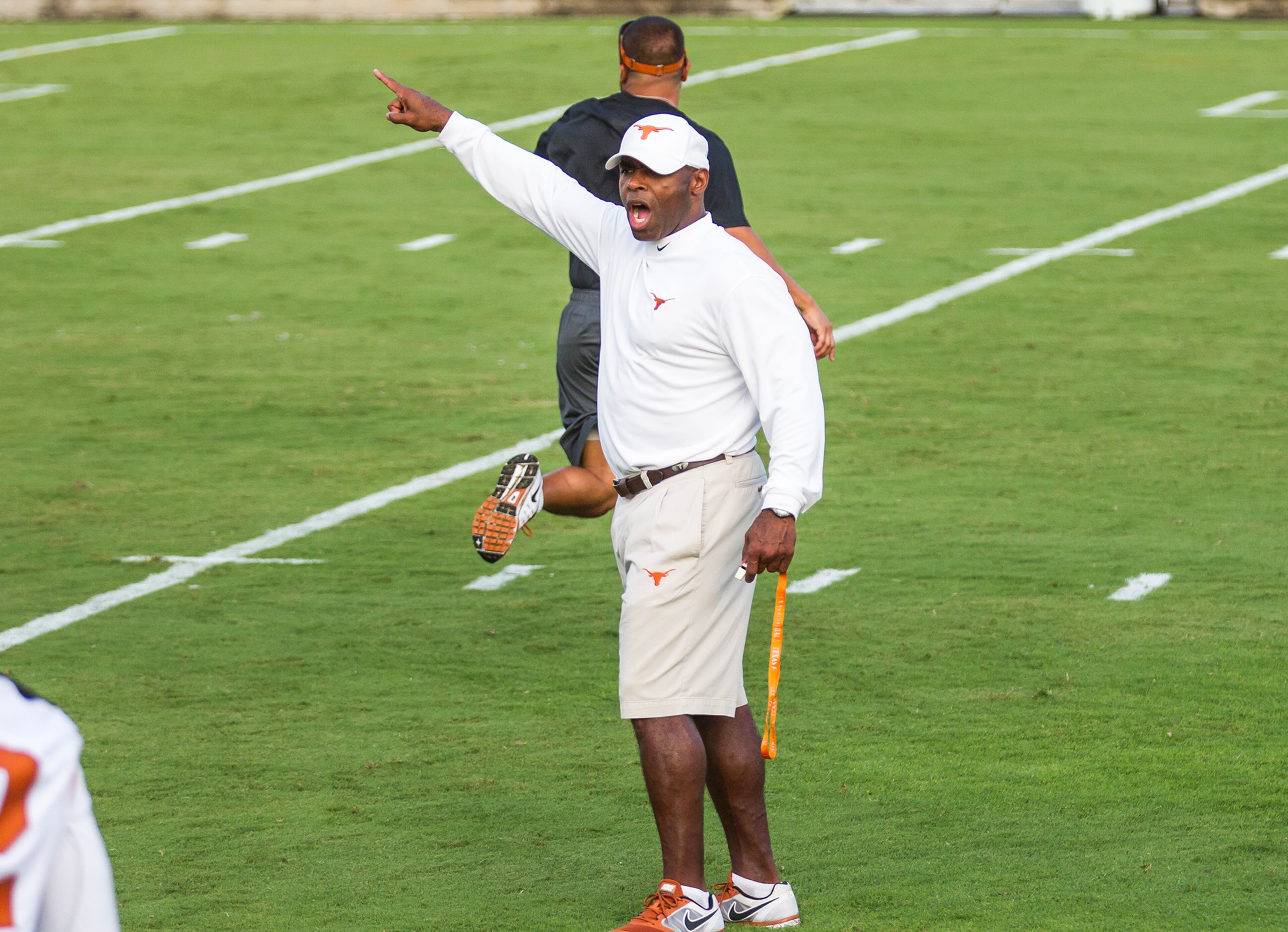 Texas Head football coach Charlie Strong during morning practice on Monday, Aug. 4, 2014. (RICARDO B. BRAZZIELL / AMERICAN- STATESMAN)
