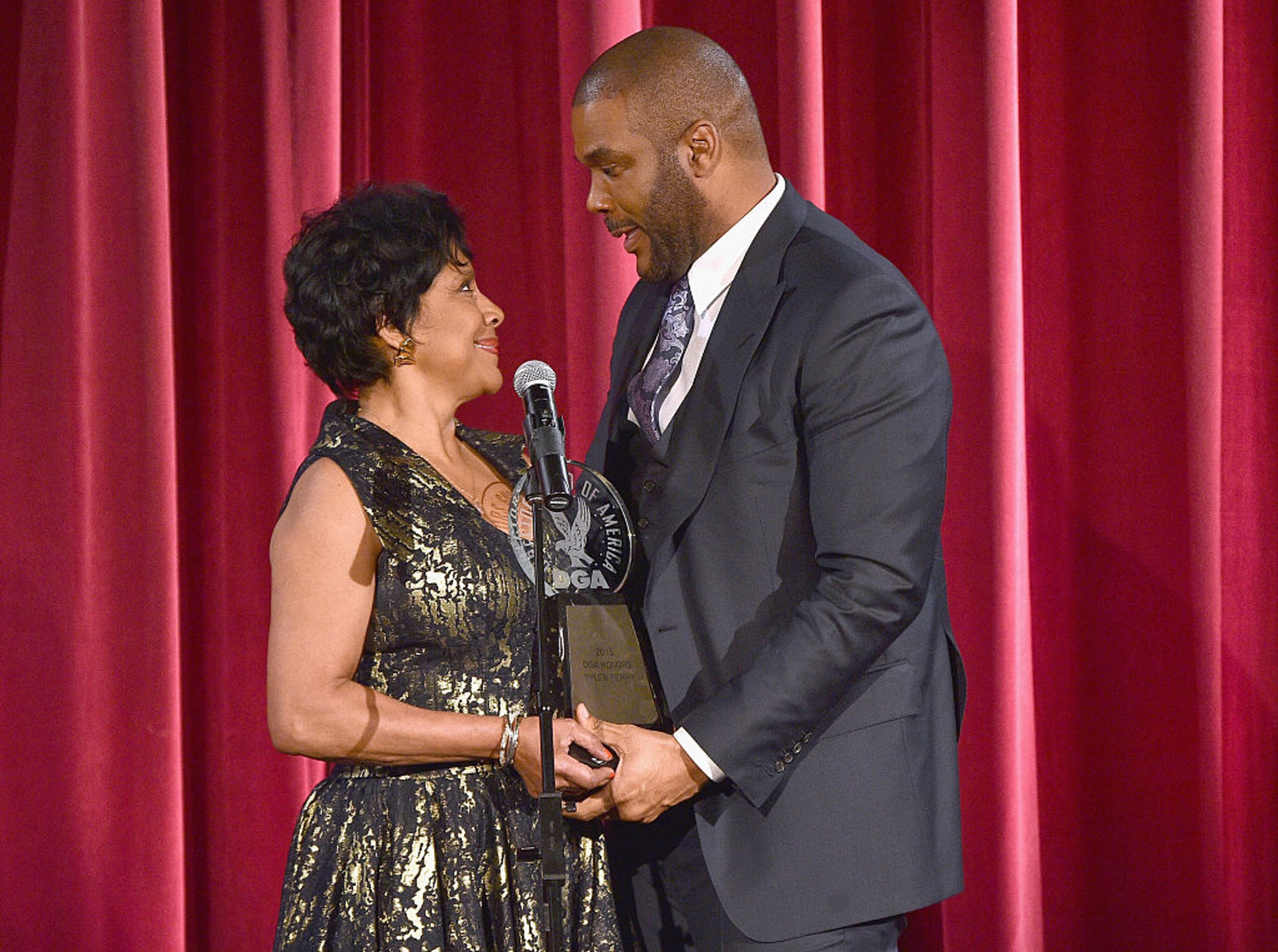 NEW YORK, NY - OCTOBER 15: Presenter Phylicia Rashad and honoree Director Tyler Perry attend the DGA Honors 2015 Gala on October 15, 2015 in New York City. (Photo by Larry Busacca/Getty Images for DGA)
