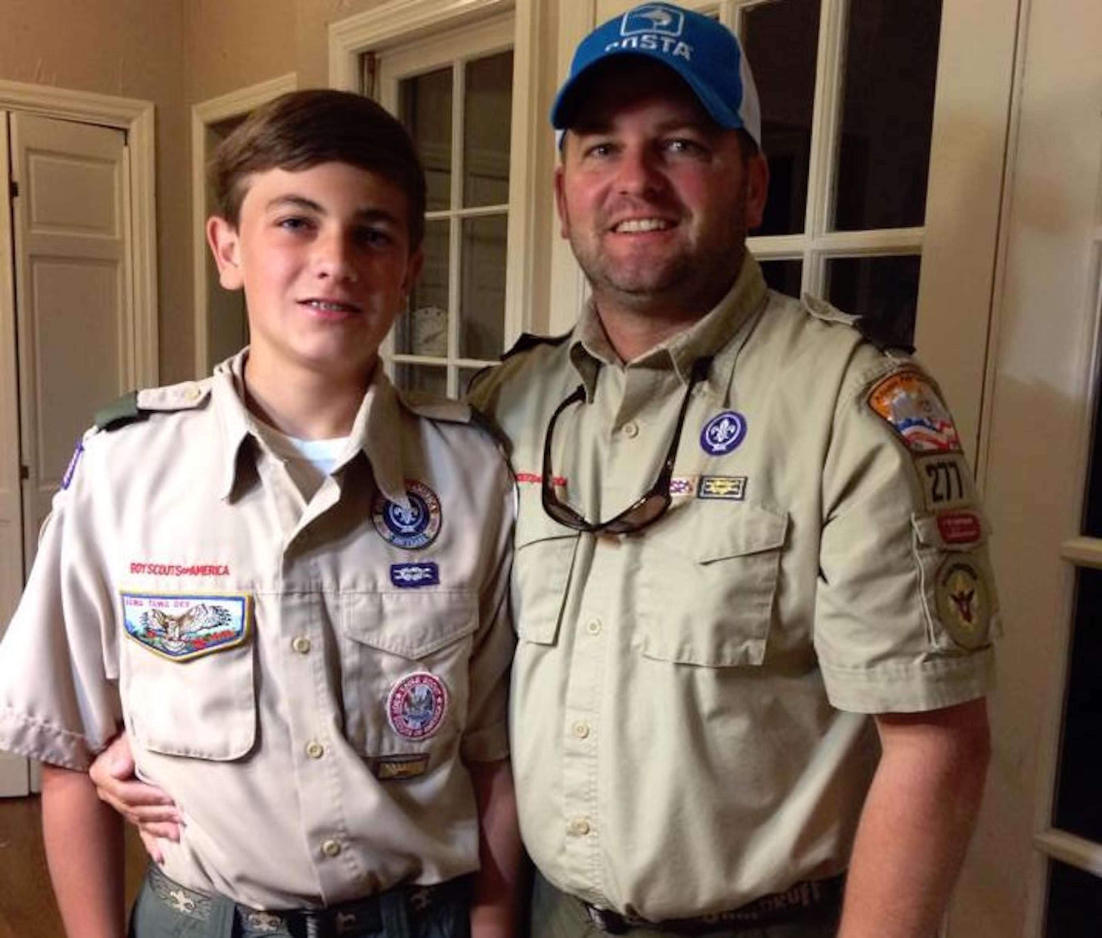 Will Beckett, left, and his dad, Bryan, both attained Eagle Scout status. Photo: Alicia Beckett