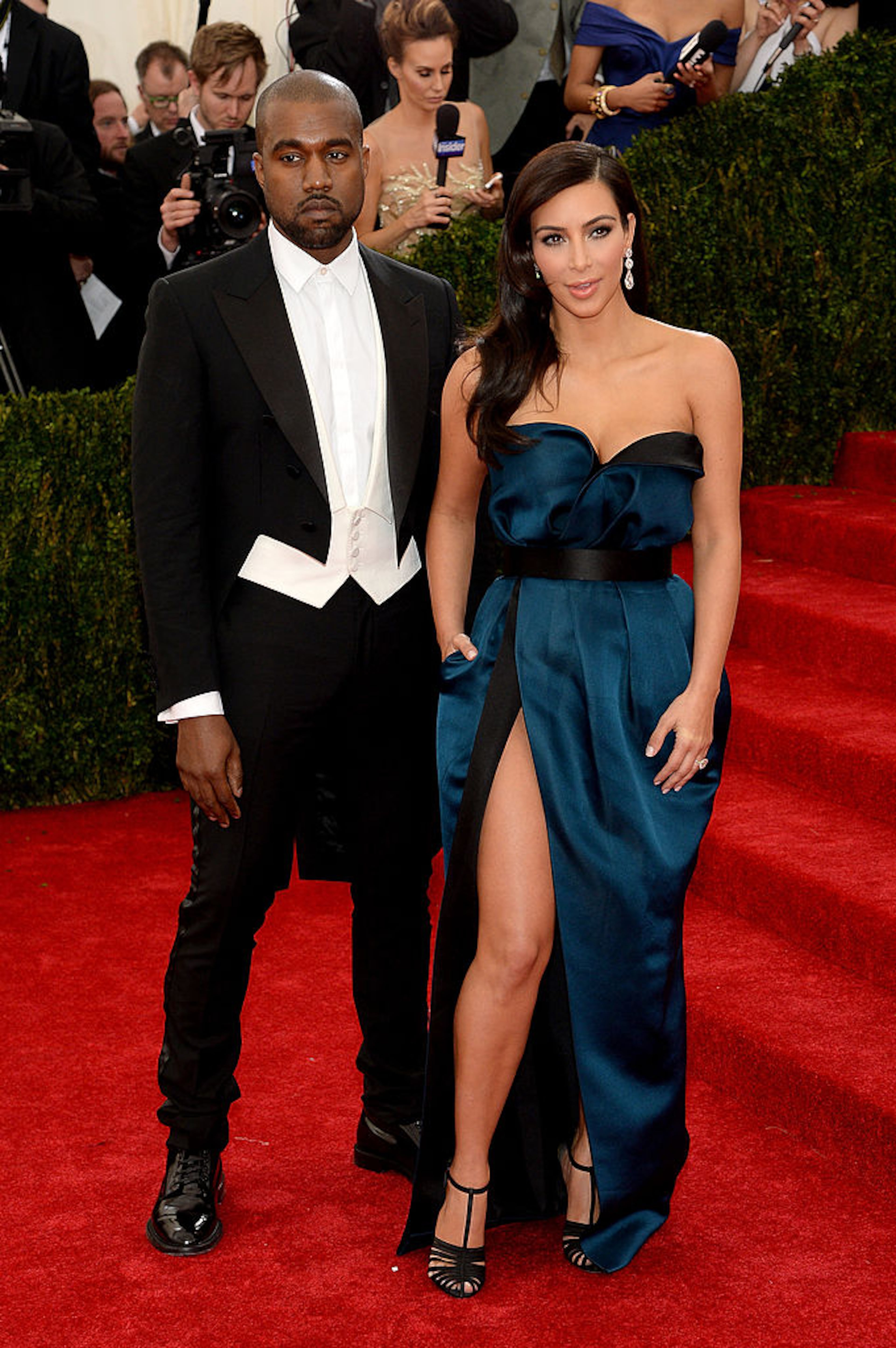 NEW YORK, NY - MAY 05: Kayne West and Kim Kardashian attend the "Charles James: Beyond Fashion" Costume Institute Gala at the Metropolitan Museum of Art on May 5, 2014 in New York City. (Photo by Dimitrios Kambouris/Getty Images)