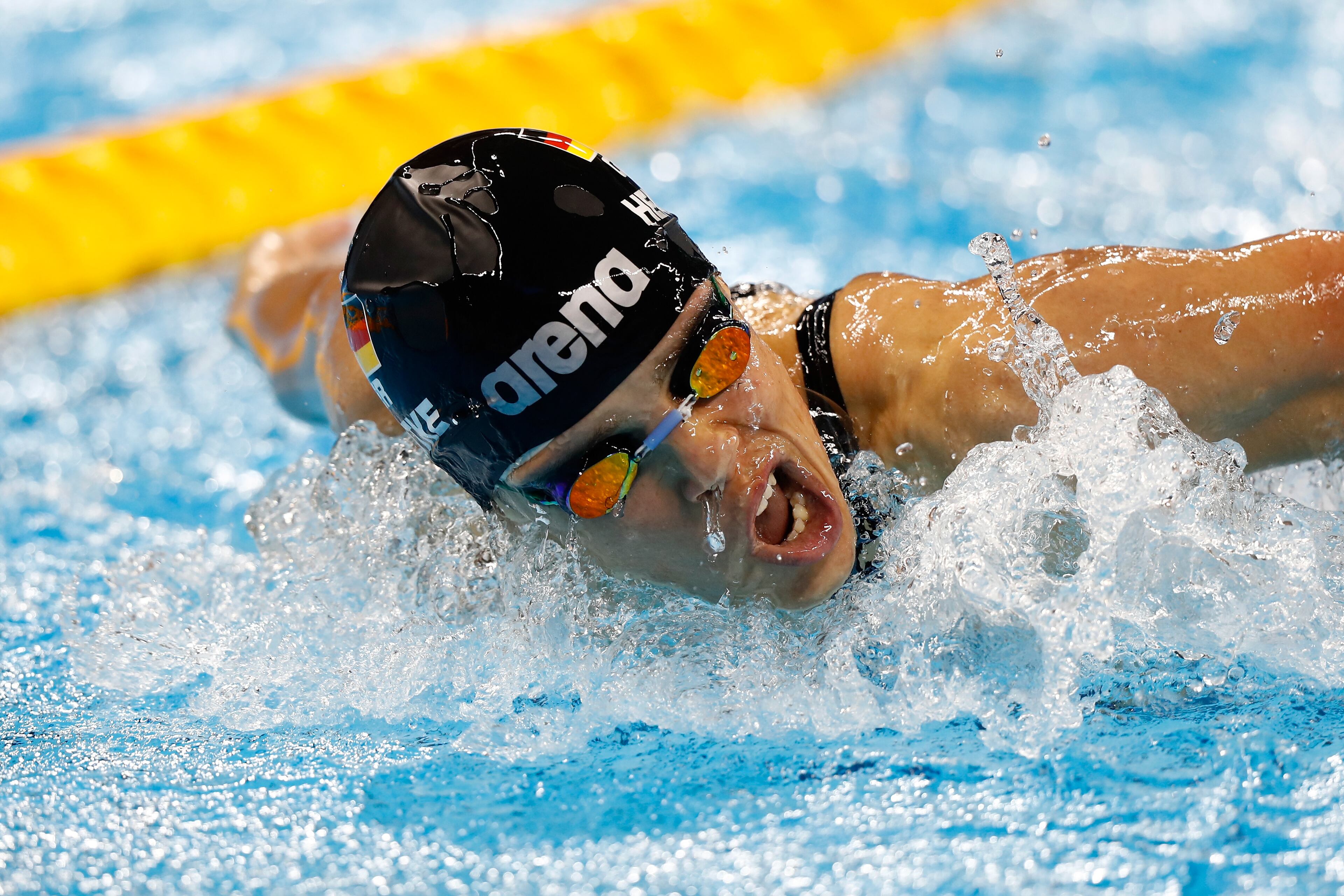 RIO DE JANEIRO, BRAZIL - AUGUST 09: Franziska Hentke of Germany competes in the Women's 200m Butterfly heat on Day 4 of the Rio 2016 Olympic Games at the Olympic Aquatics Stadium on August 9, 2016 in Rio de Janeiro, Brazil. (Photo by Clive Rose/Getty Images)