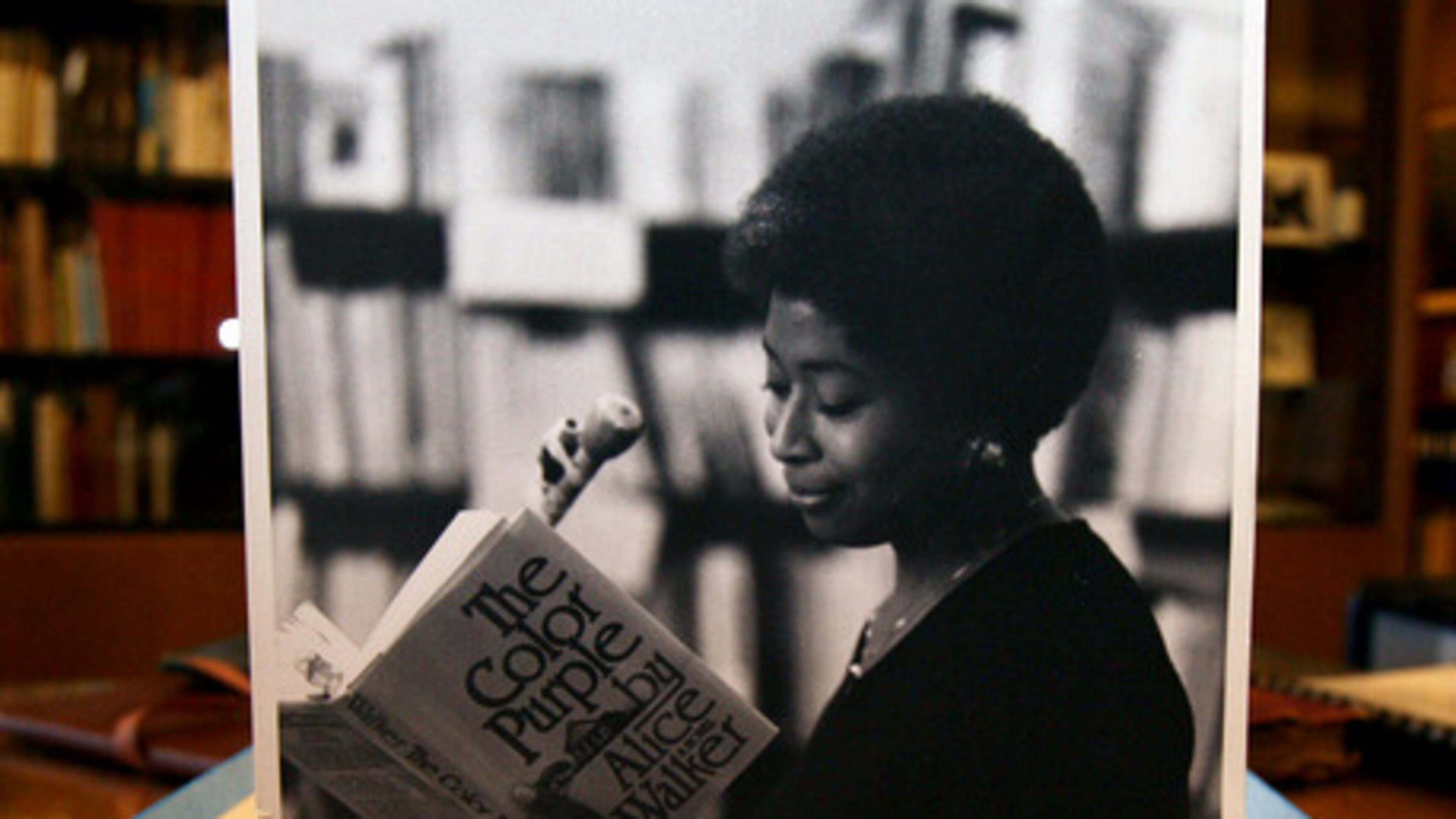 Walker reads from "The Color Purple" in this portrait.