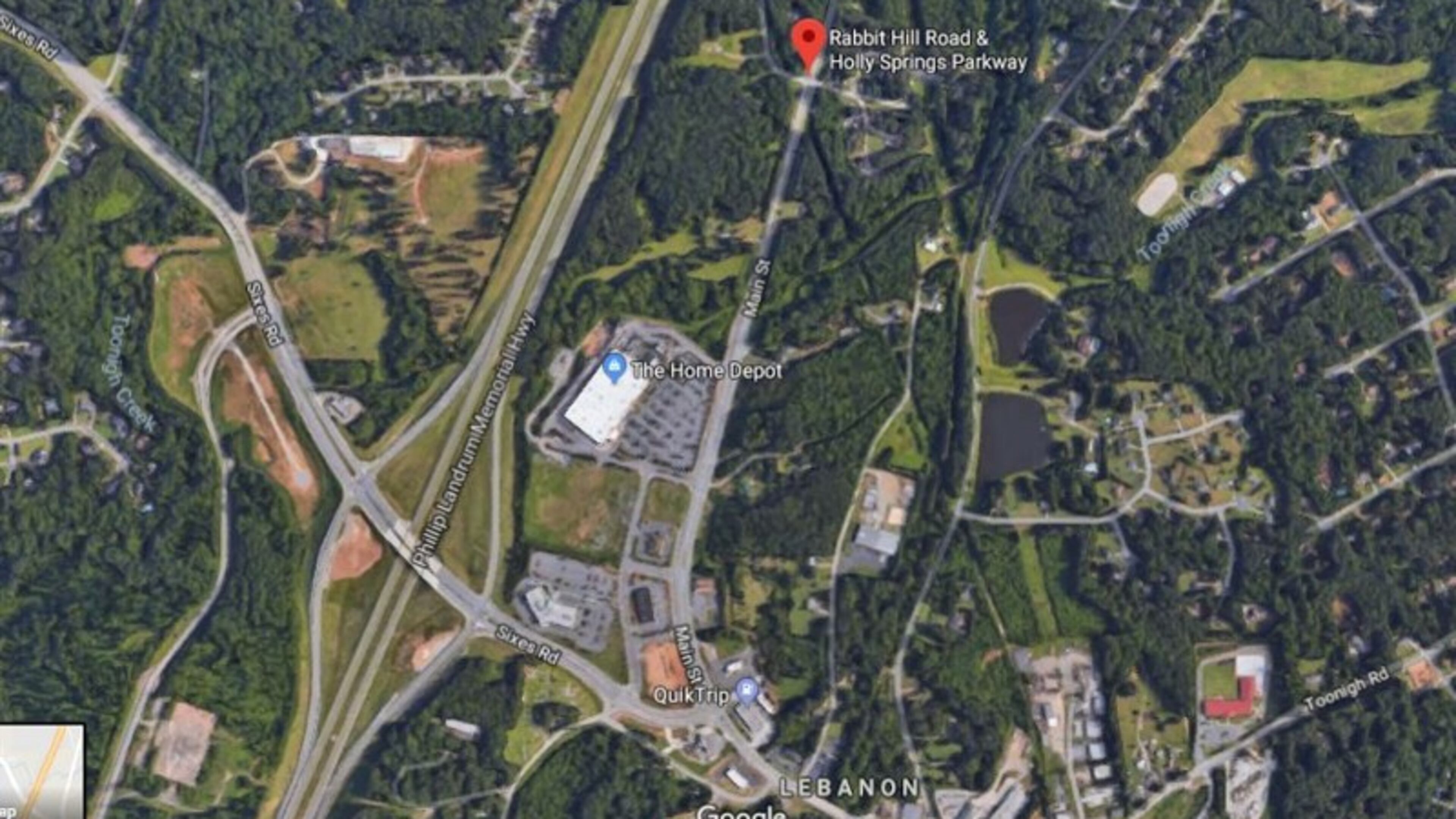 Holly Springs Parkway in Holly Springs will be closed for construction starting March 19 and ending in August from the Home Depot store to Rabbit Hill Road. GOOGLE MAPS