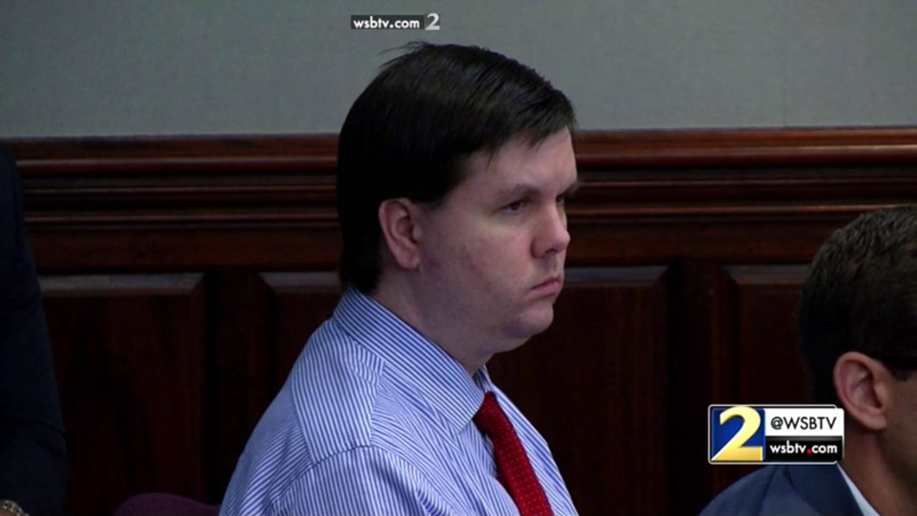 Justin Ross Harris in court on Thursday, as his hot-car murder trial nears an end. (Photo captured off WSB-TV) WSB-TV