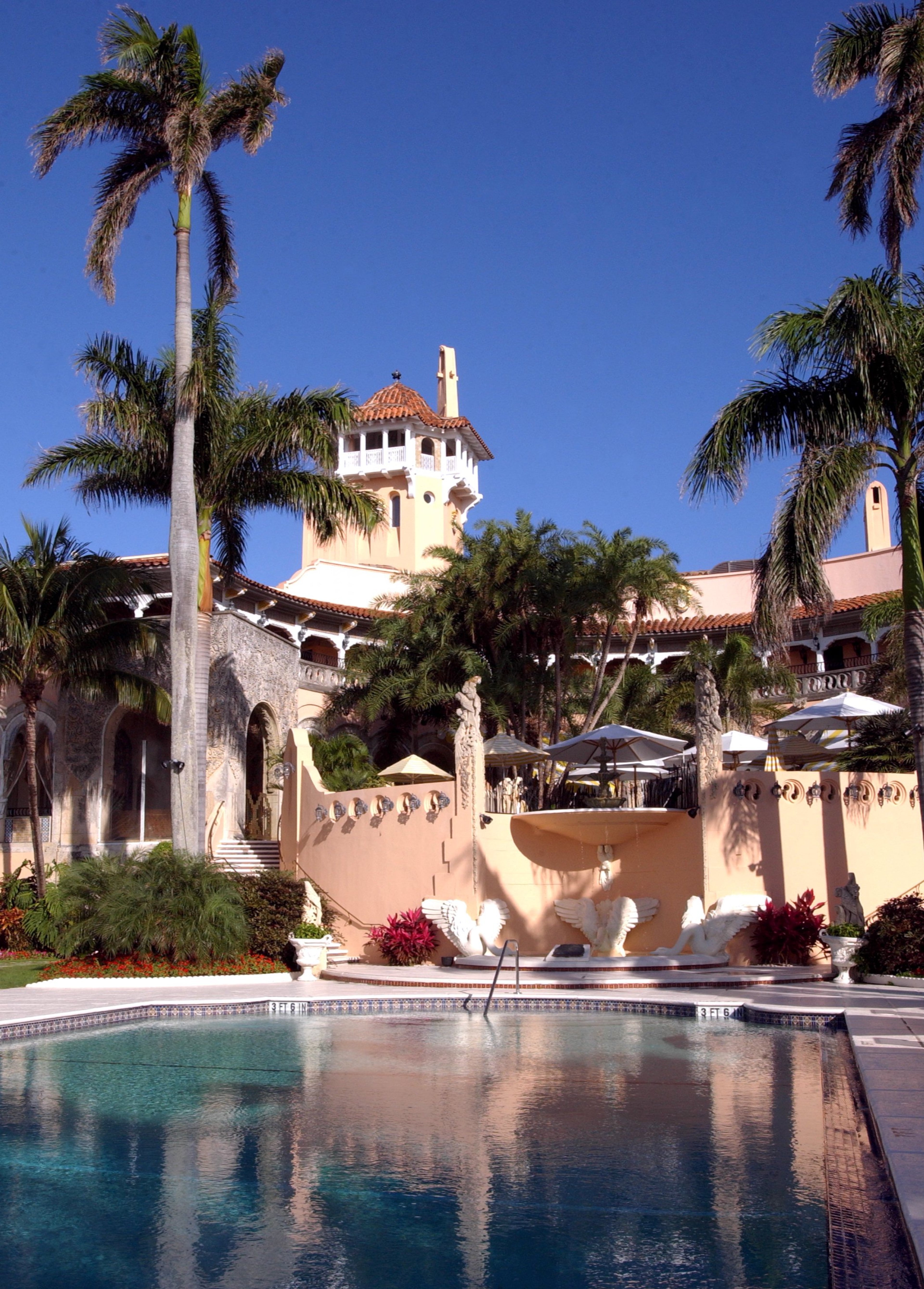 A view of the pool area at Mar-a-Lago (2002). Greer Gattuso/Palm Beach Daily News