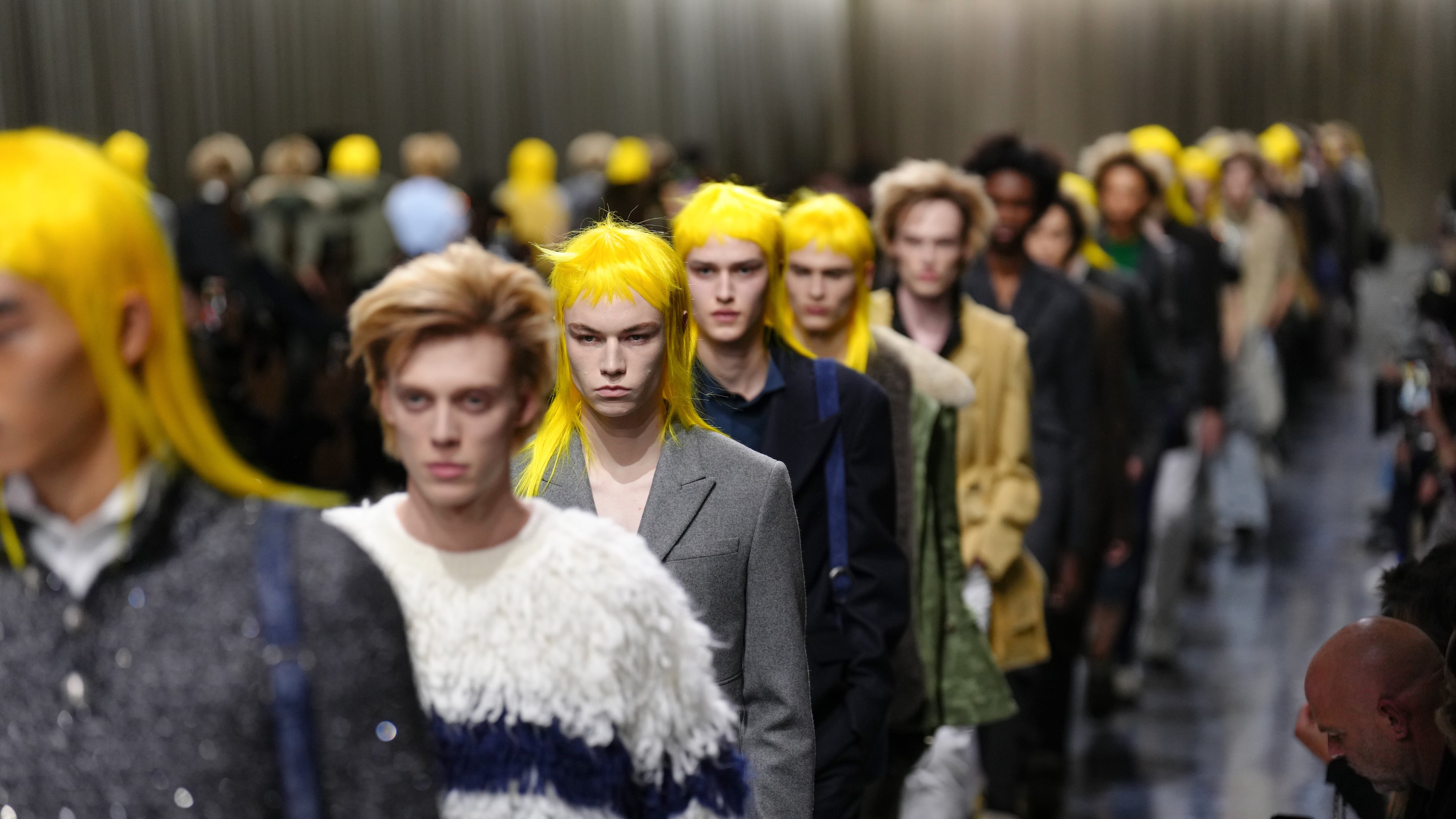 Models wear creations as part of the Dior Fall/Winter 2026-2027 Men's collection presented in Paris, Wednesday, Jan. 21, 2026. (AP Photo/Aurelien Morissard)