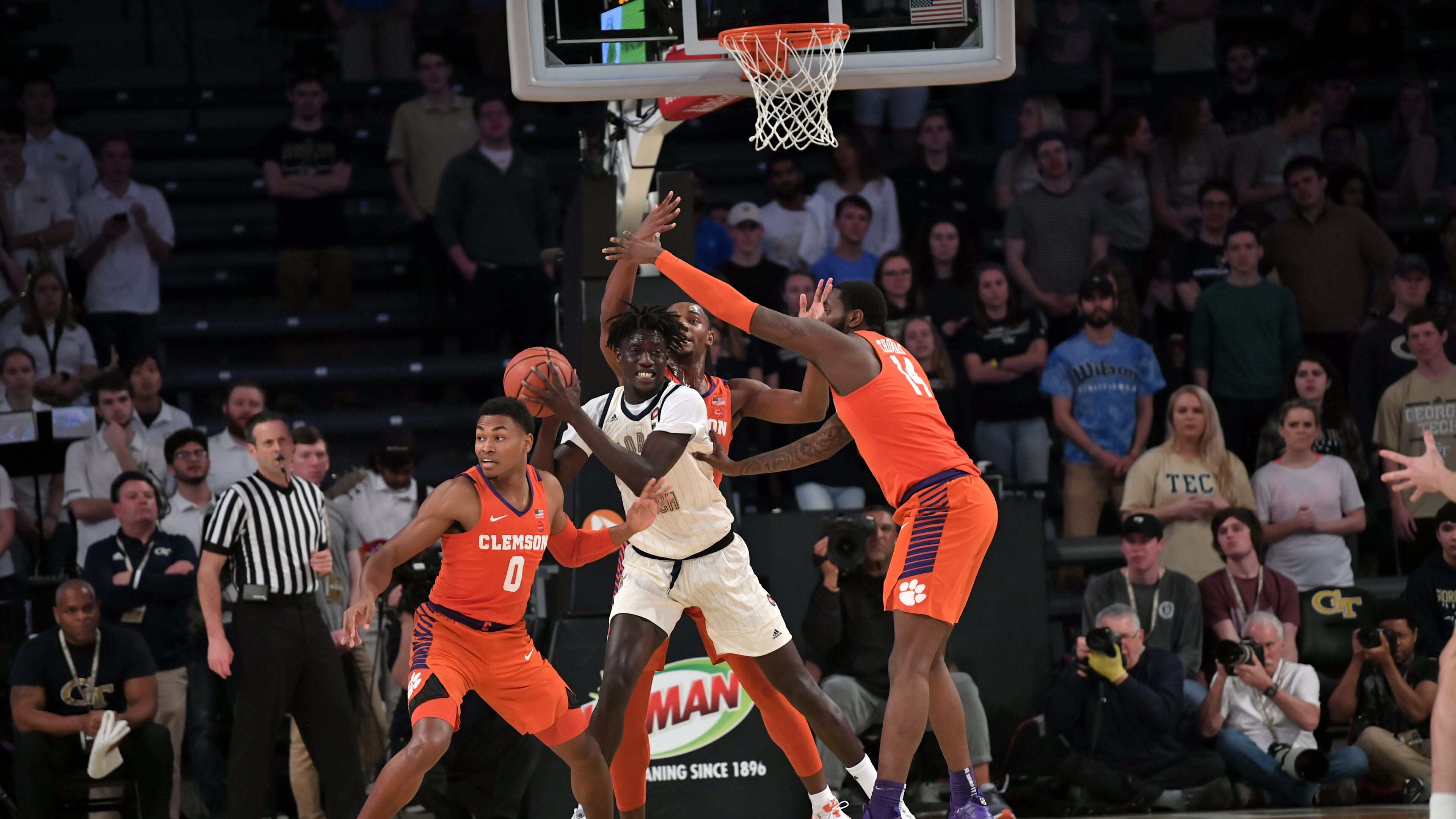 Georgia Tech lost for the fourth consecutive game, this time 65-42 to Clemson at McCamish Pavilion, February 6, 2019. Forward Abdoulaye Gueye scored seven points on 3-for-8 shooting.