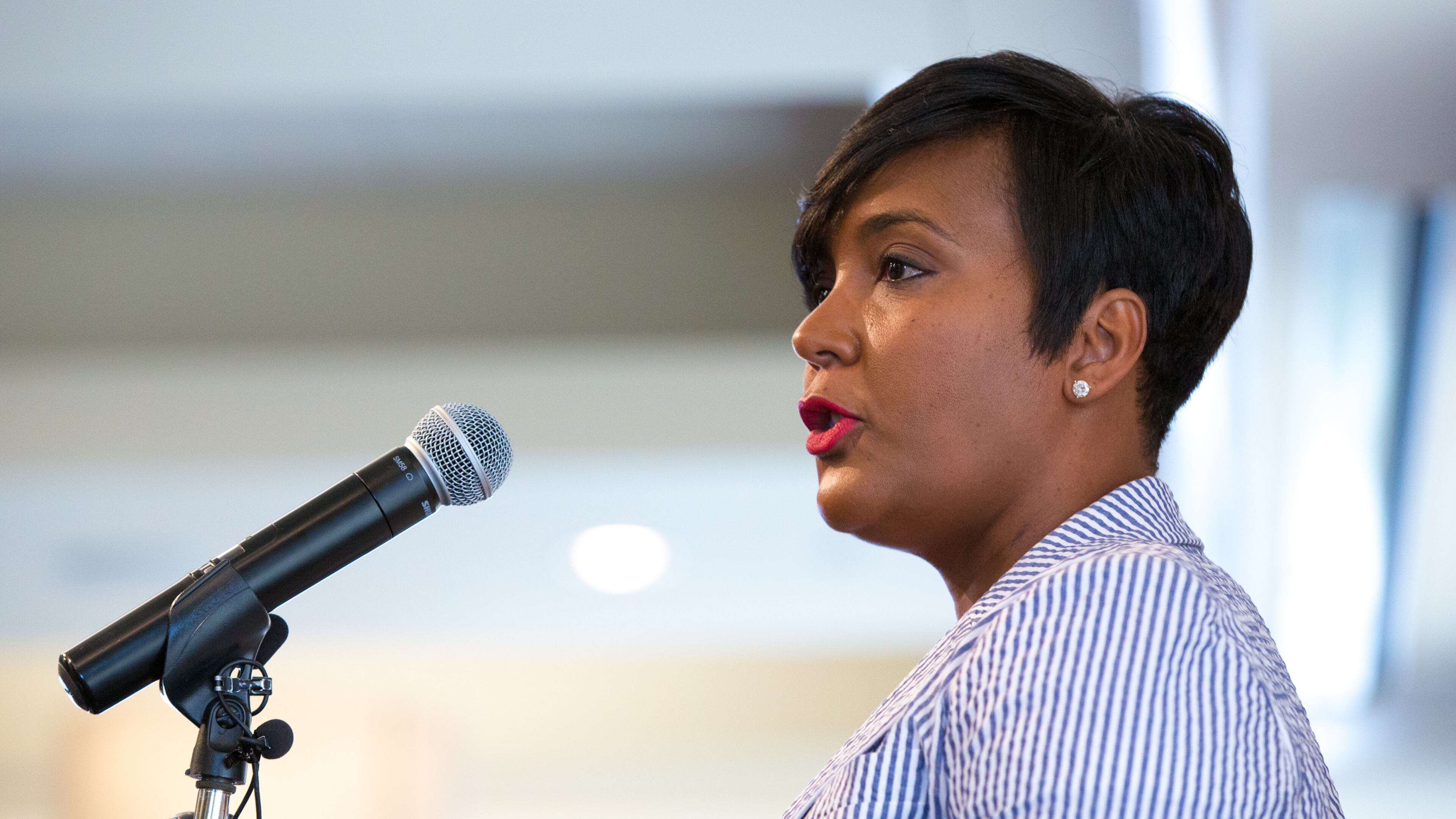 Atlanta Mayor Keisha Lance Bottoms speaks at an Atlanta Press Club luncheon in June. (Casey Sykes for The Atlanta Journal-Constitution)
