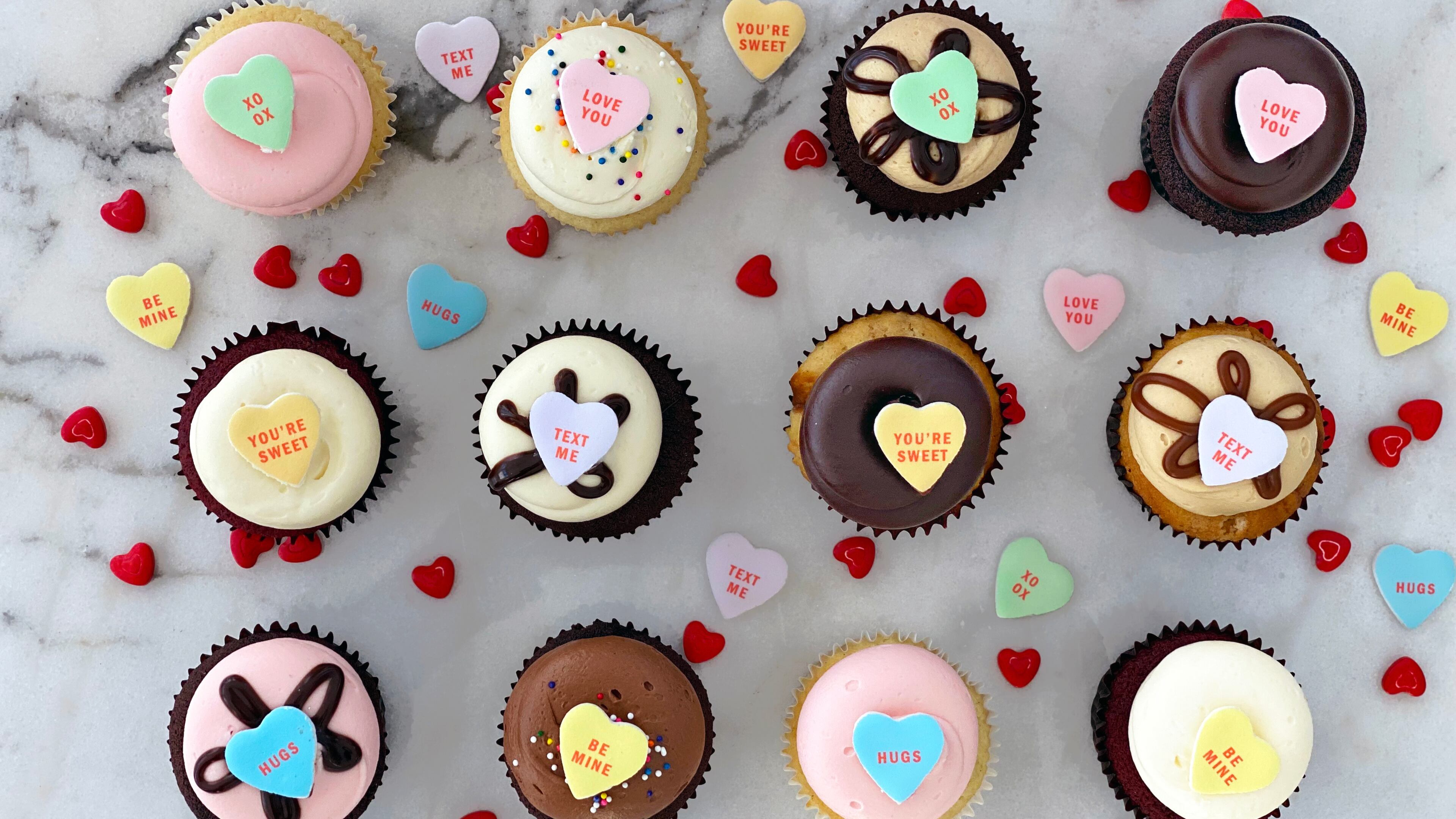 Gift your sweetie a dozen scrumptious cupcakes.