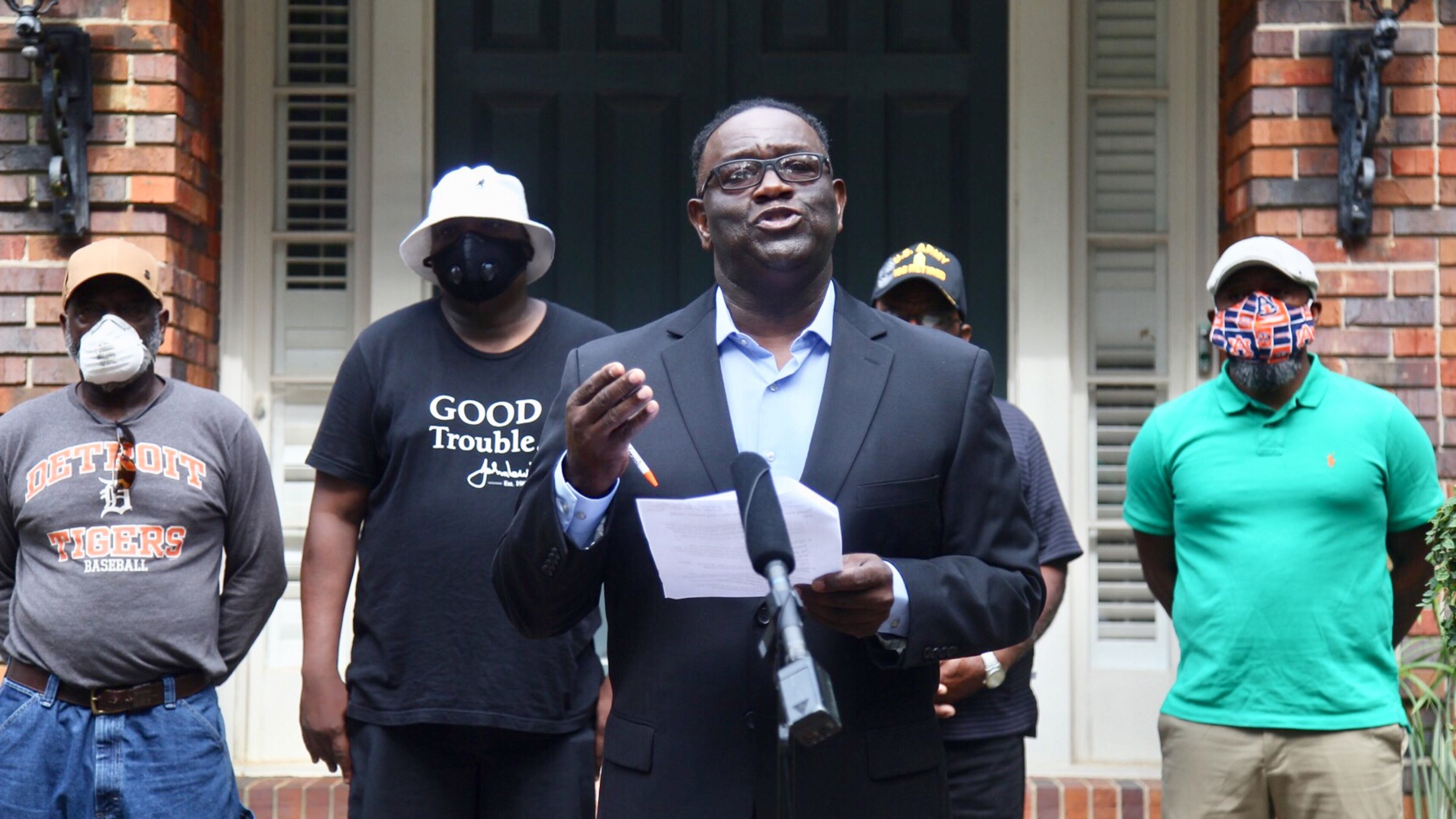 Henry Grant Lewis, the younger brother of John Lewis, speaks at a press conference at the family's home Sunday. (Photo: Steve Schaefer for The Atlanta Journal-Constitution)
