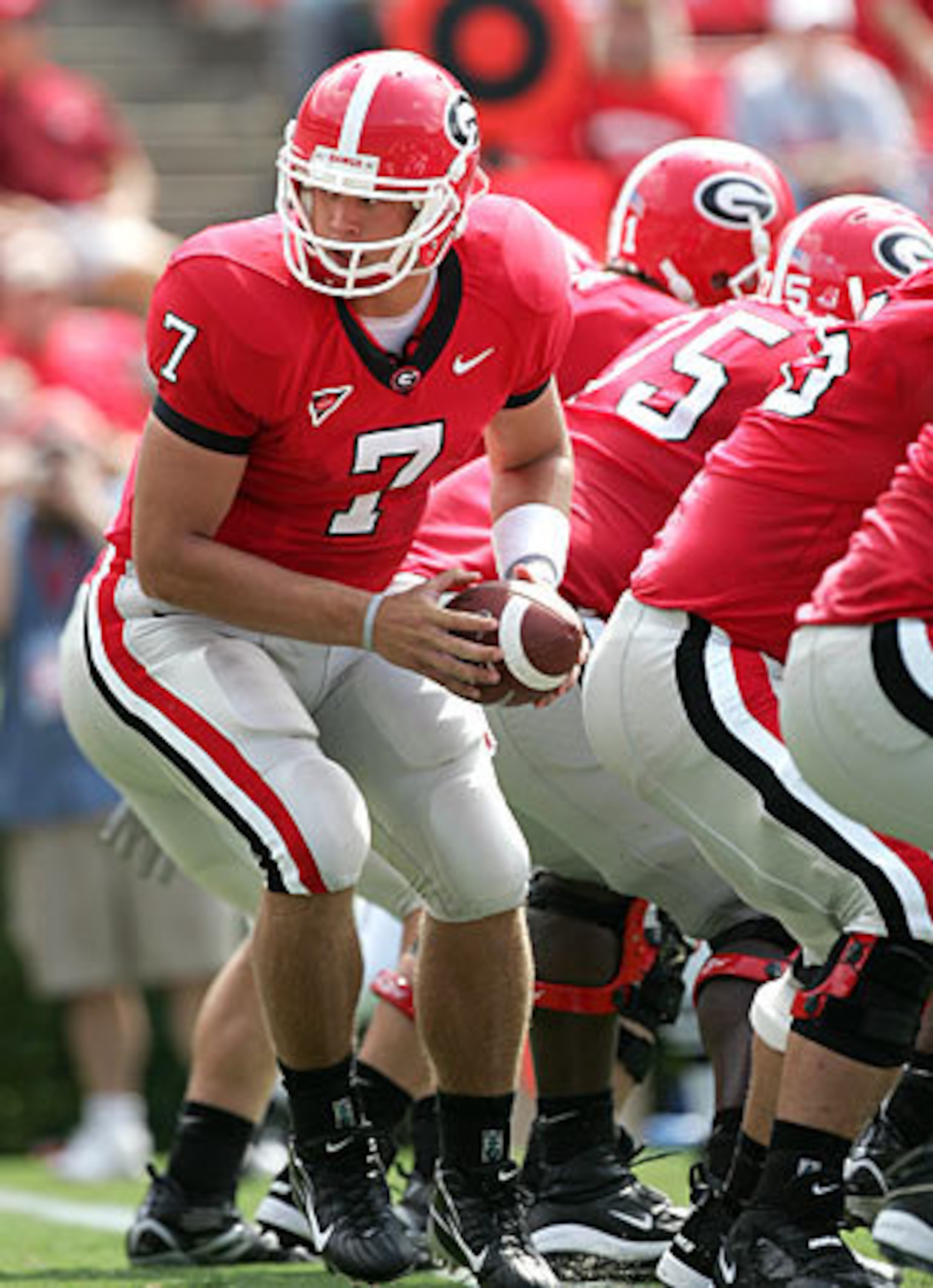 But the question of whether the freshman QB would redshirt or not was answered in the fourth quarter against Western Kentucky September 2, 2006, when he became the first true freshman Bulldog QB to start since Quincy Carter in 1998 and the first out of high school to start since Eric Zeier in 1991.