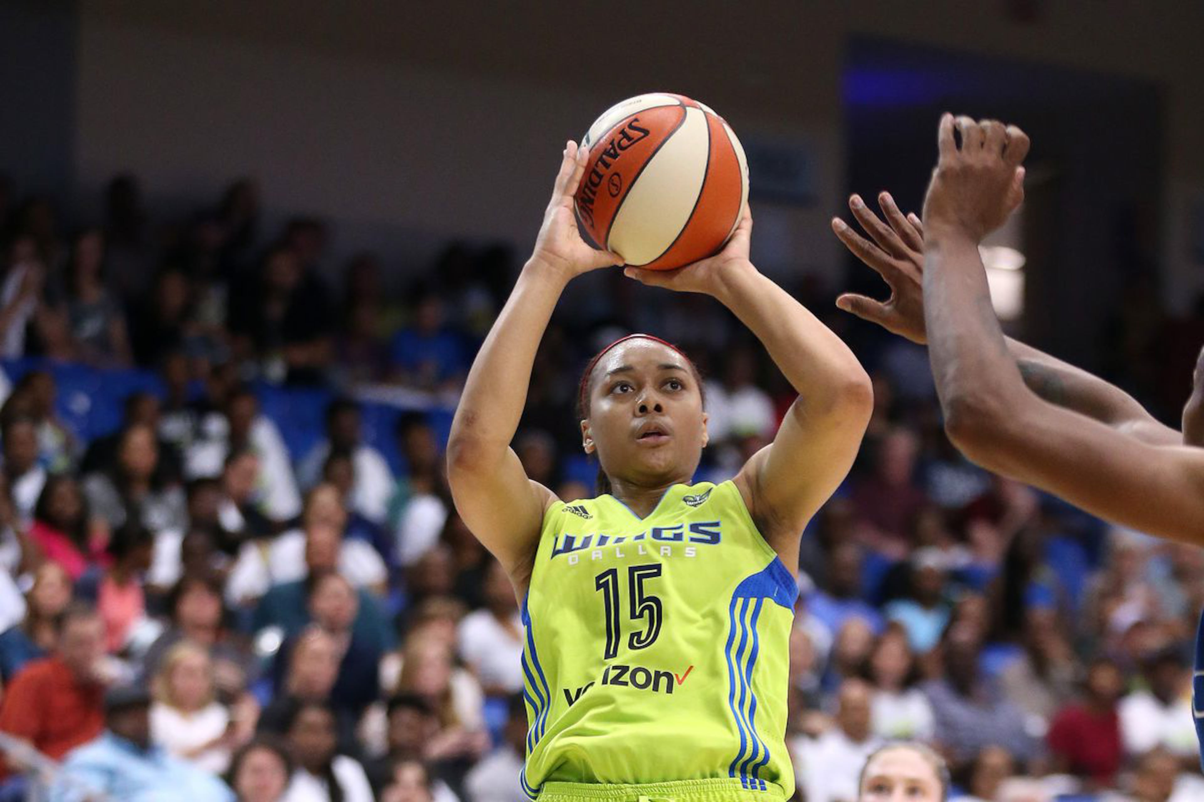 Allisha Gray pulls up for a shot for the Dallas Wings. She averaged 13 points a game on the way to being named the WNBA's rookie of the year . (Layne Murdoch/NBAE)