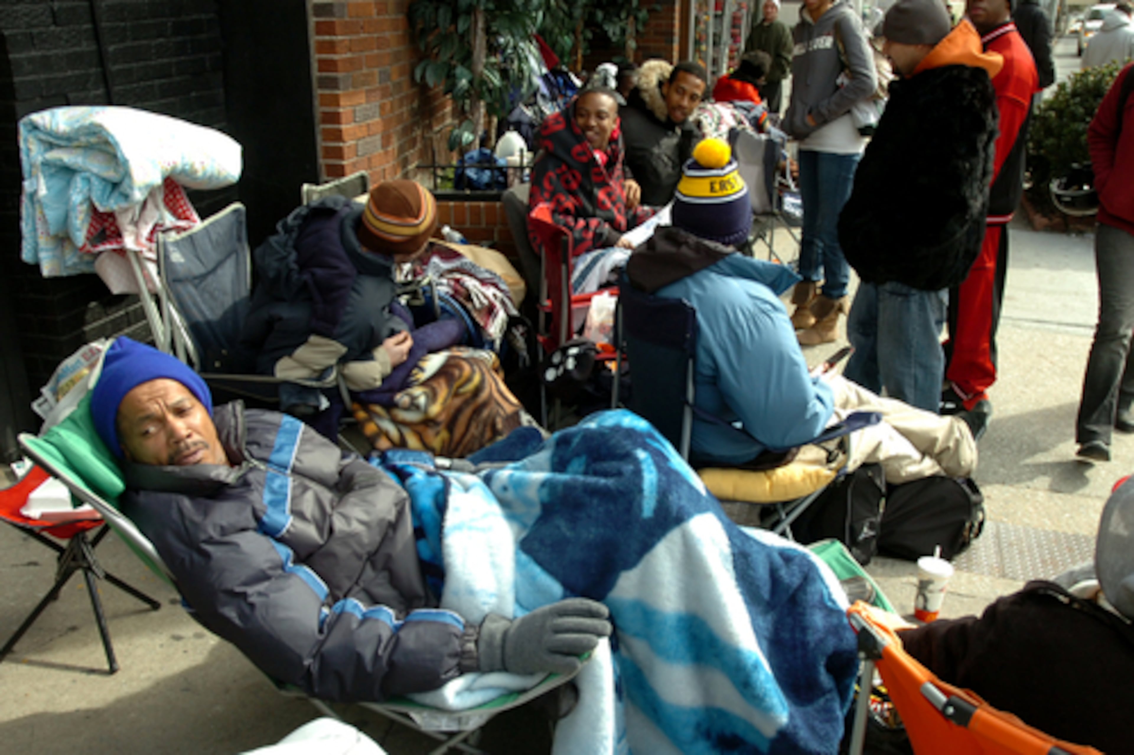 Vince Shields waits with others at Walter's shoe store in downtown Atlanta to get his hands on the much-hyped 23rd edition Nike Air Jordans, which go on sale Friday morning. Only 23 pairs will be sold in Georgia for $230 - a price most say is worth it.