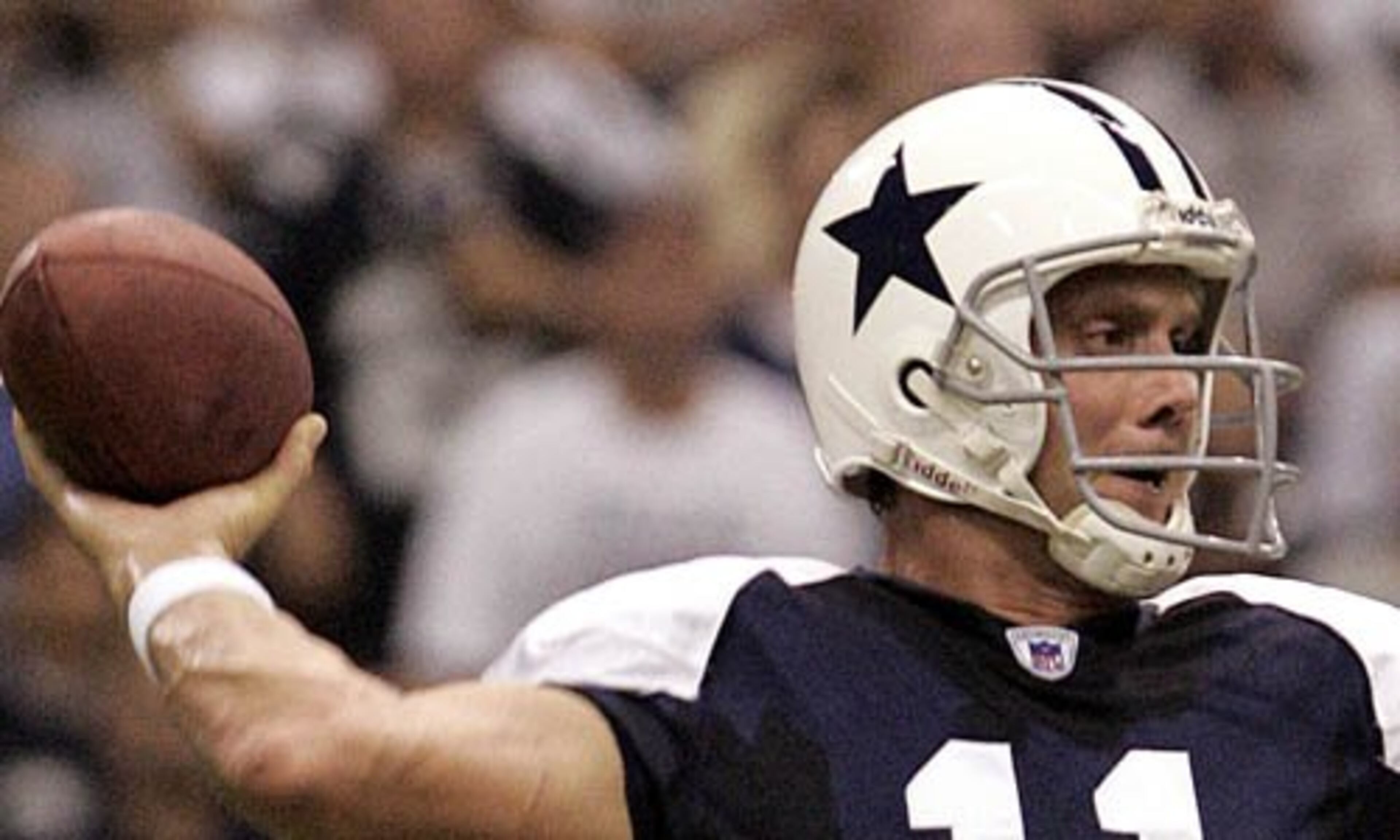 When the Dallas Cowboys debuted in 1960, their helmet consisted a simple blue star and a single blue stripe on a while helmet. America's team changed to a gray-color scheme in 1964.