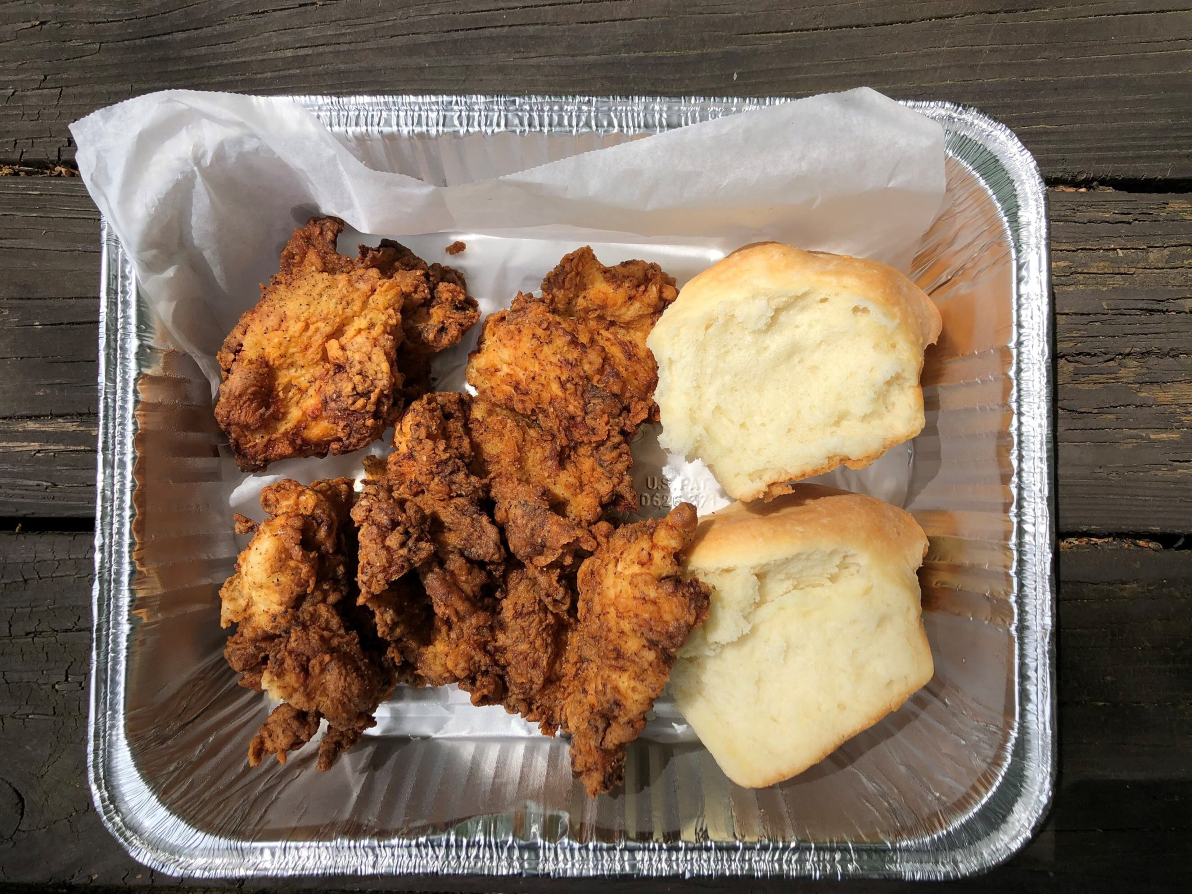 Fried chicken and biscuits is available for takeout from Rising Son in Avondale Estates. CONTRIBUTED BY WENDELL BROCK