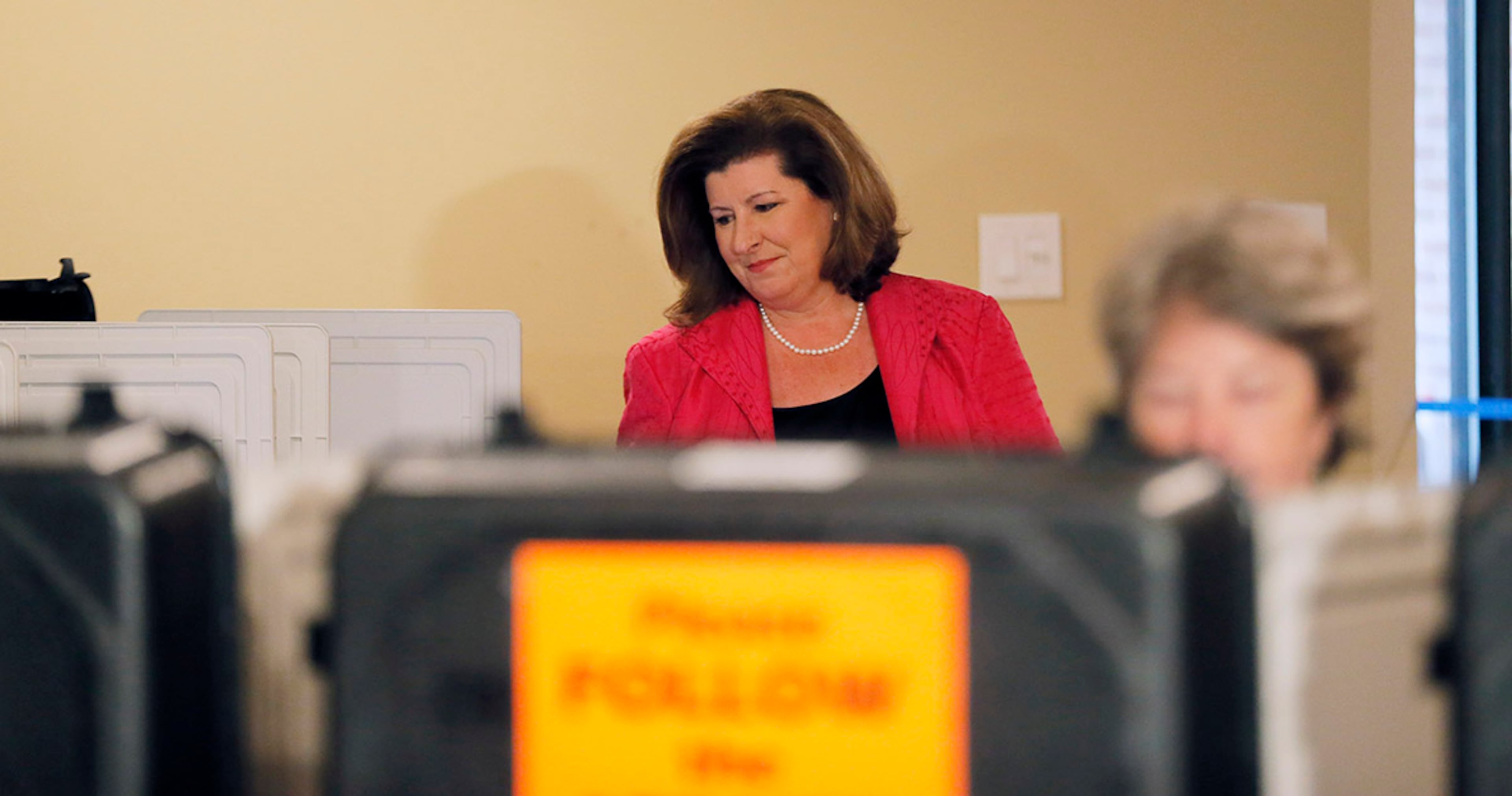 6/20/17 - Roswell, GA - Karen Handel, candidate for Congress, votes in the 6th District Special Election at St Mary's Orthodox Church in Roswell, GA. BOB ANDRES /BANDRES@AJC.COM