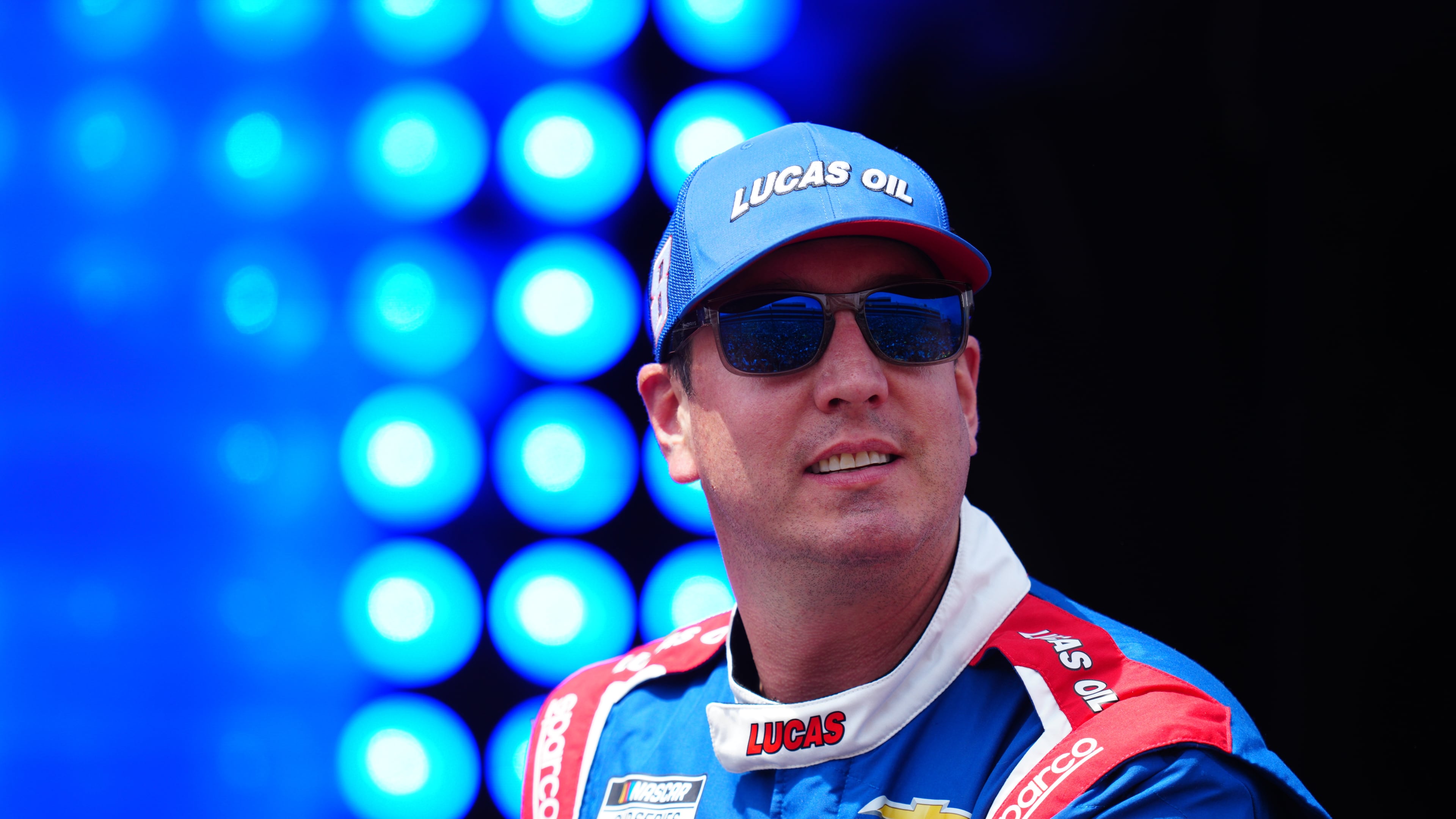 FILE - Kyle Busch is introduced during the NASCAR All-Star auto race at Dover Motor Speedway, Sunday, May 17, 2026, in Dover, Del. (AP Photo/Derik Hamilton, File)