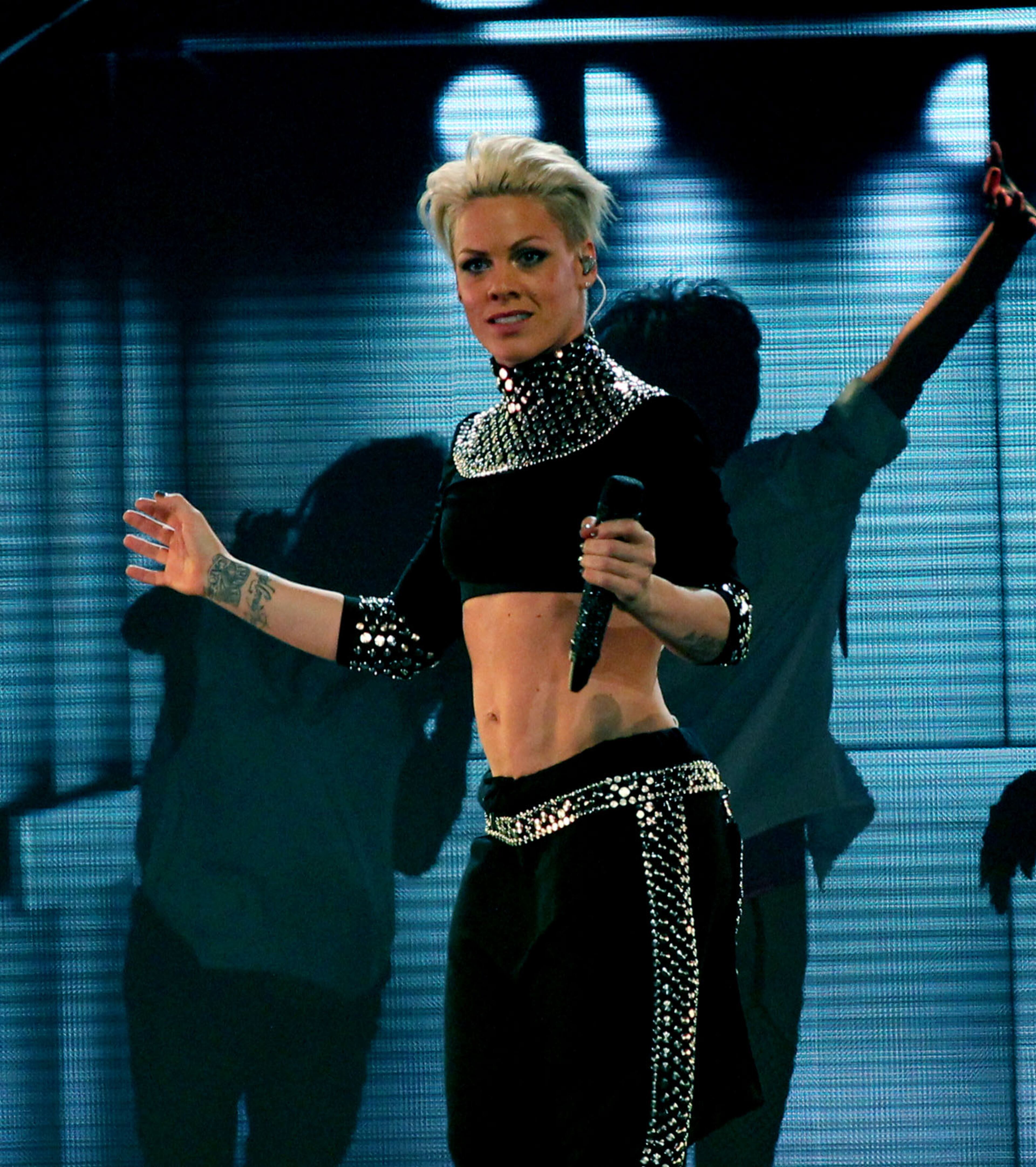 As AJC music blogger Melissa Ruggieri writes in her review of Pink's concert, "Her show is both choreographed and spontaneous, polished, but with enough of her charming rough edges to showcase her ragamuffin sexiness."