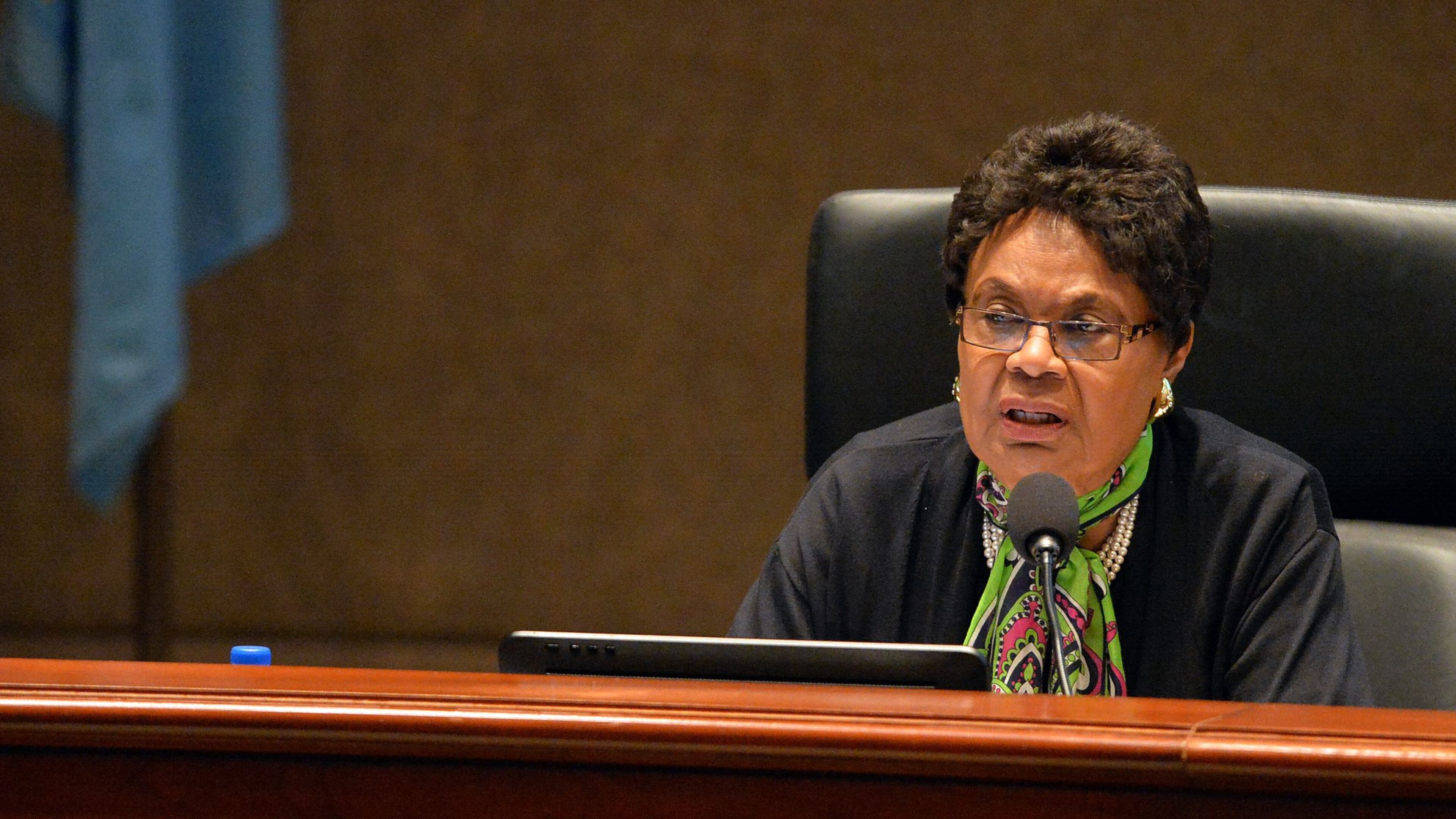 Former Fulton County Commissioner Emma Darnell, shown here in April 2015, died in May. Candidates to fill her seat on the commission were asked at a Monday forum what they would do to carry on the work she emphasized. KENT D. JOHNSON/ AJC FILE
