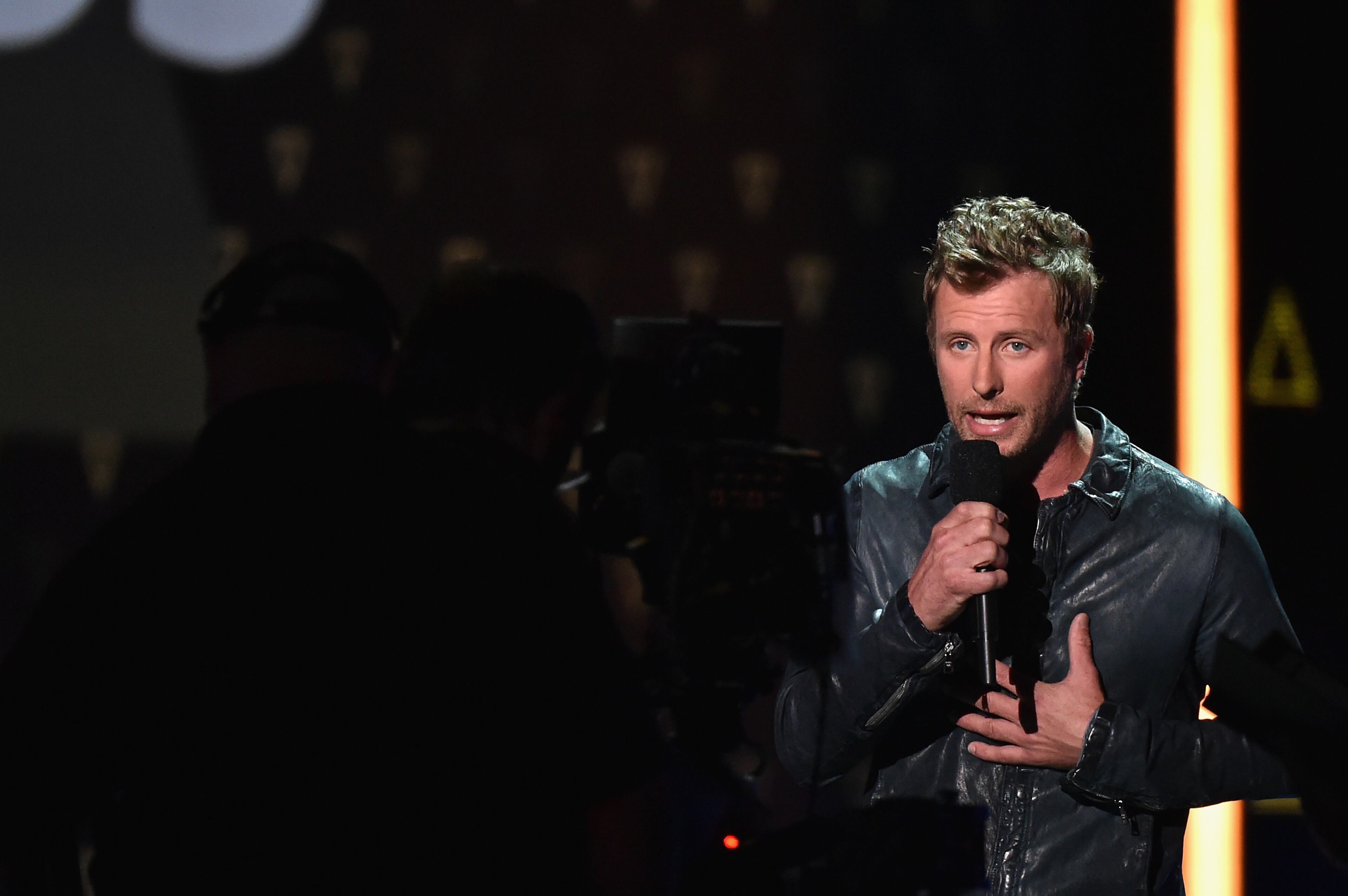 NASHVILLE, TN - JUNE 08: Singer Dierks Bentley speaks onstage during the 2016 CMT Music awards at the Bridgestone Arena on June 8, 2016 in Nashville, Tennessee. (Photo by Mike Coppola/Getty Images for CMT)