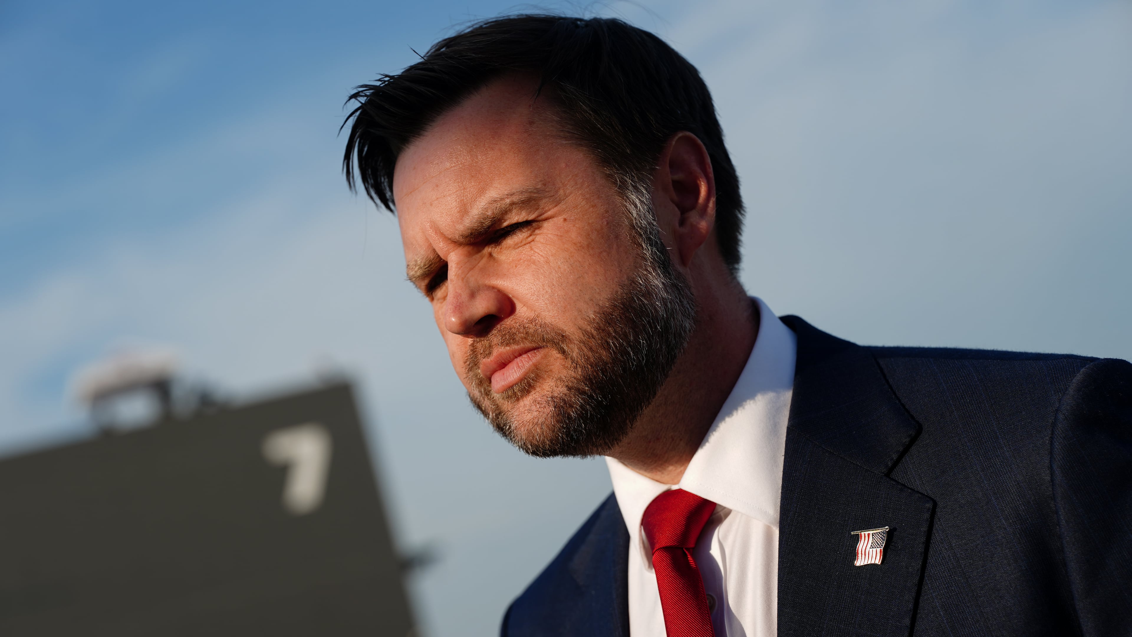 U.S. Vice President JD Vance before boarding Air Force Two at Emmen Military Air Base, Emmen, Switzerland, Monday, June 22, 2026, after the U.S. and Iran held high-level talks at the Lake Lucerne Summit. (Nathan Howard/Pool Photo via AP)