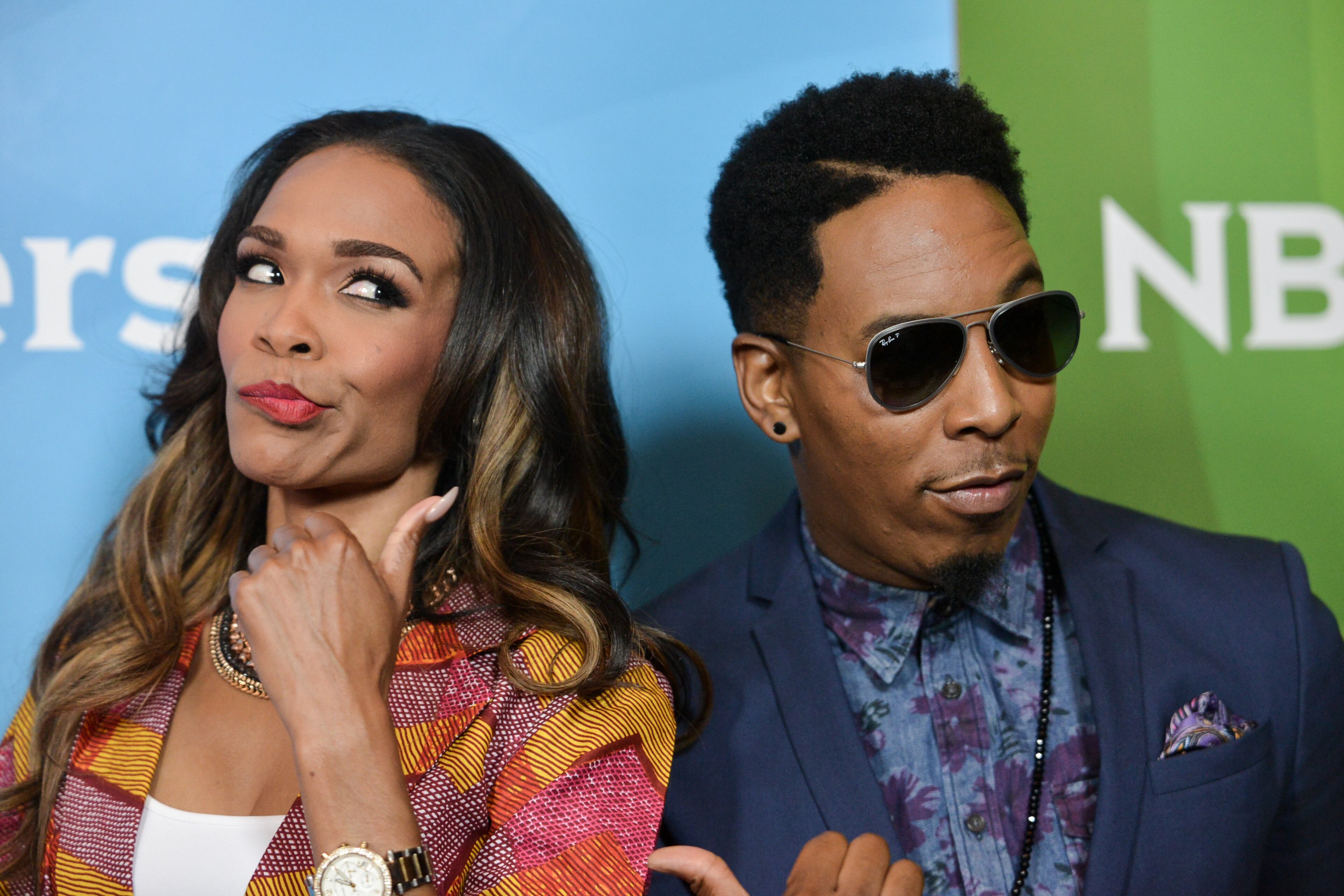Michelle Williams, left, and Deitrick Haddon attend the NBC 2014 Summer TCA held at the Beverly Hilton Hotel on Monday, July 14, 2014, in Beverly Hills, Calif. (Photo by Richard Shotwell/Invision/AP)