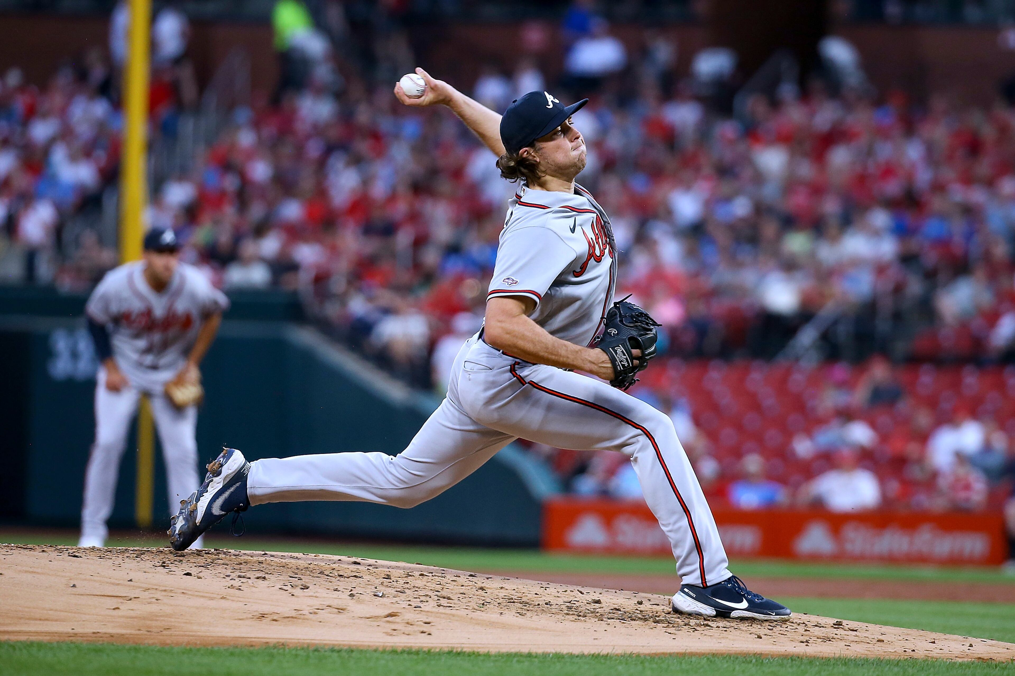 Dylan Dodd pitched five innings in his major-league debut and exited the game with the Braves leading 4-1.
