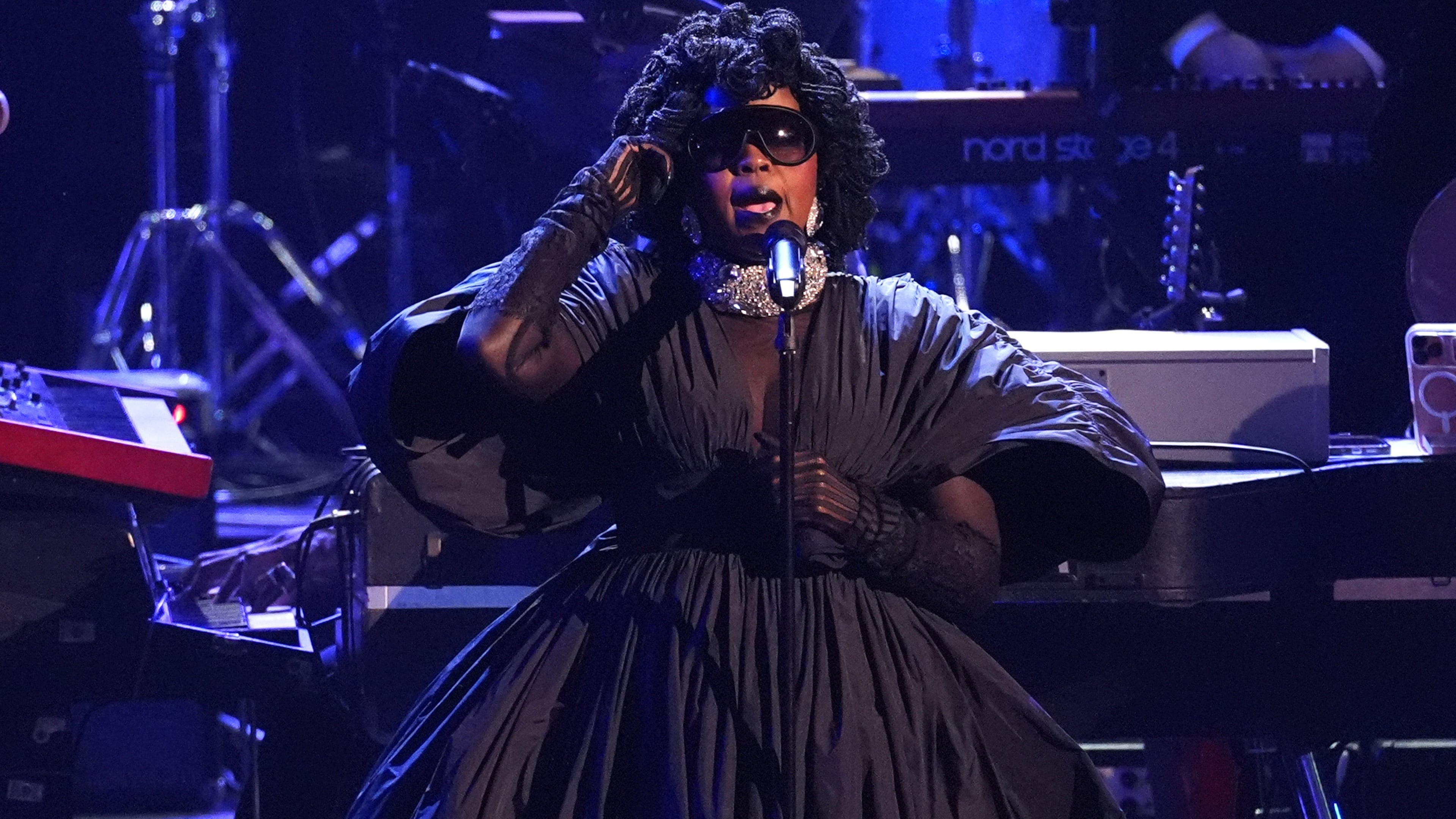Lauryn Hill performs an in memoriam tribute during the 68th annual Grammy Awards on Sunday, Feb. 1, 2026, in Los Angeles. (AP Photo/Chris Pizzello)