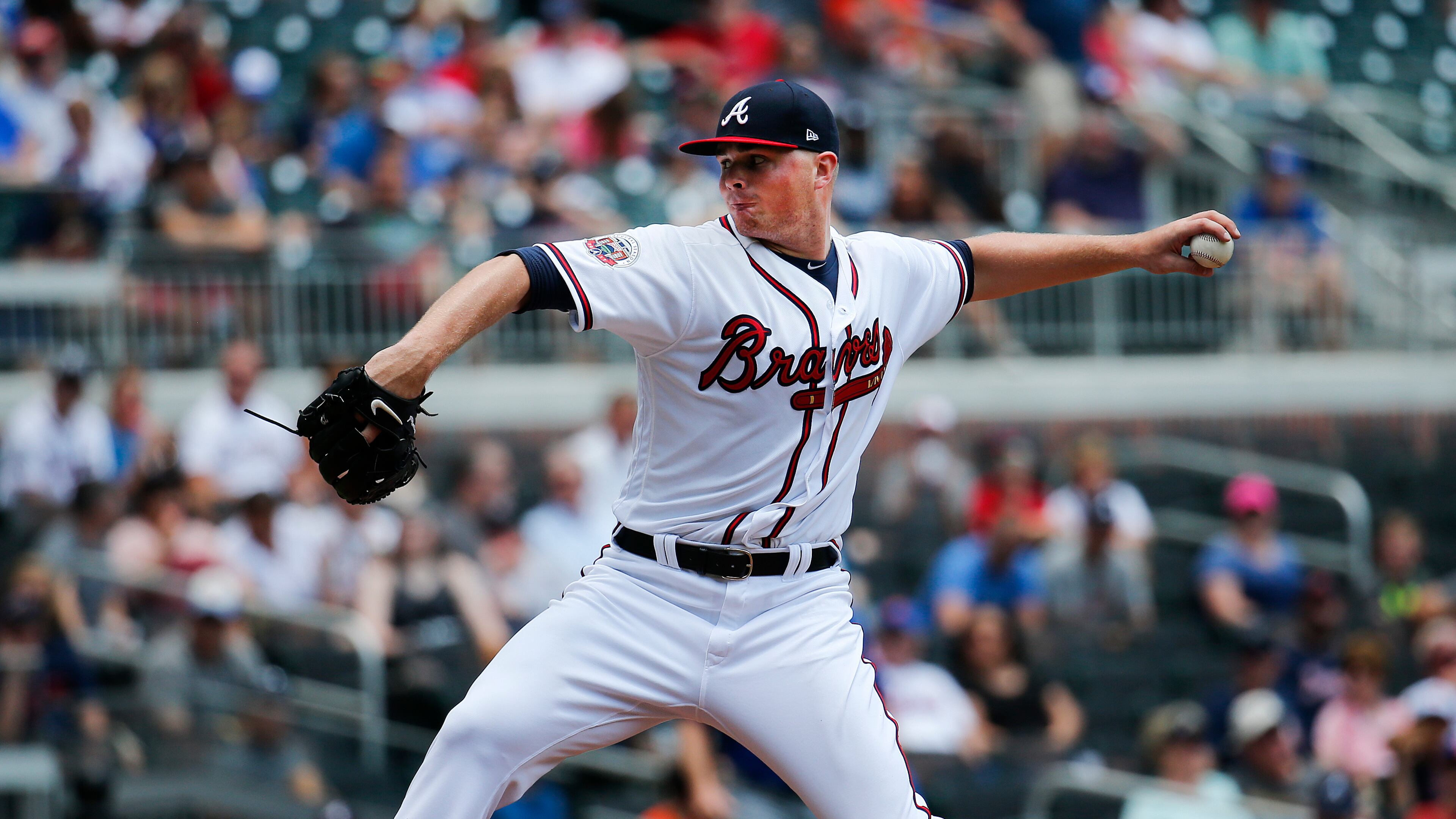 Braves rookie Sean Newcomb impressed in his major league debut Saturday against the Mets, allowing just four hits and one unearned run in 6 1/3 innings with two walks and even strikeouts. (AP Photo/John Bazemore)
