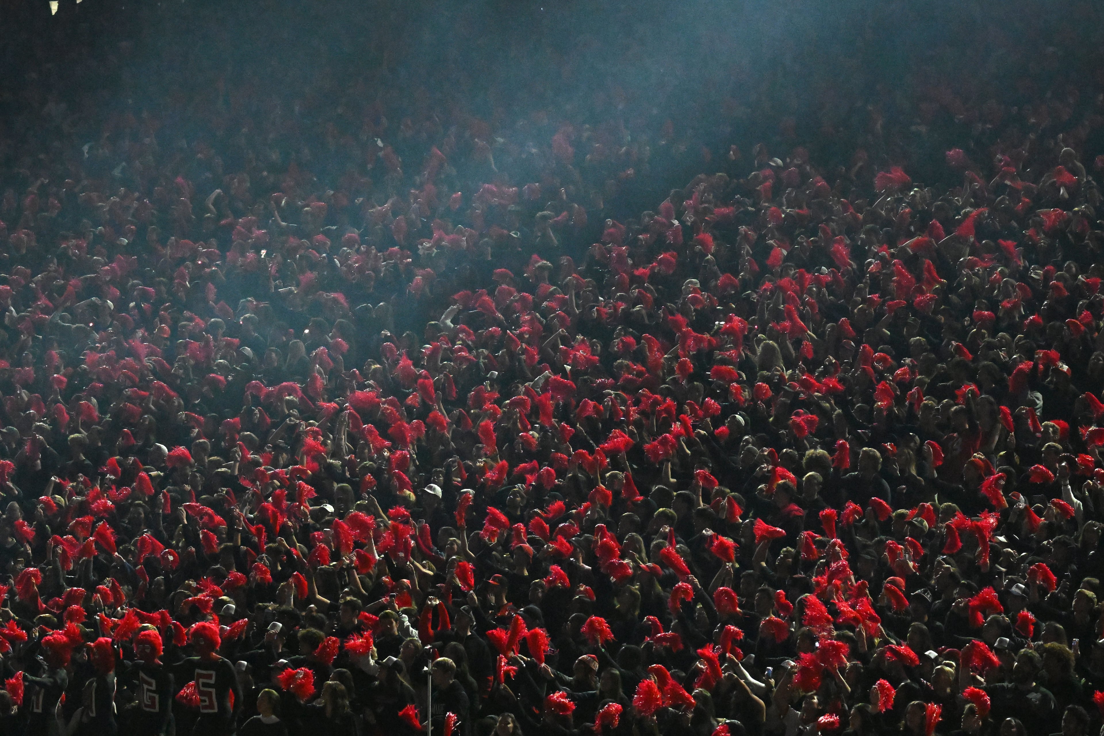 Georgia fans cheer before an NCAA football game between Georgia and Tennessee at Sanford Stadium, Saturday, November 16, 2024, in Athens. (Hyosub Shin / AJC)