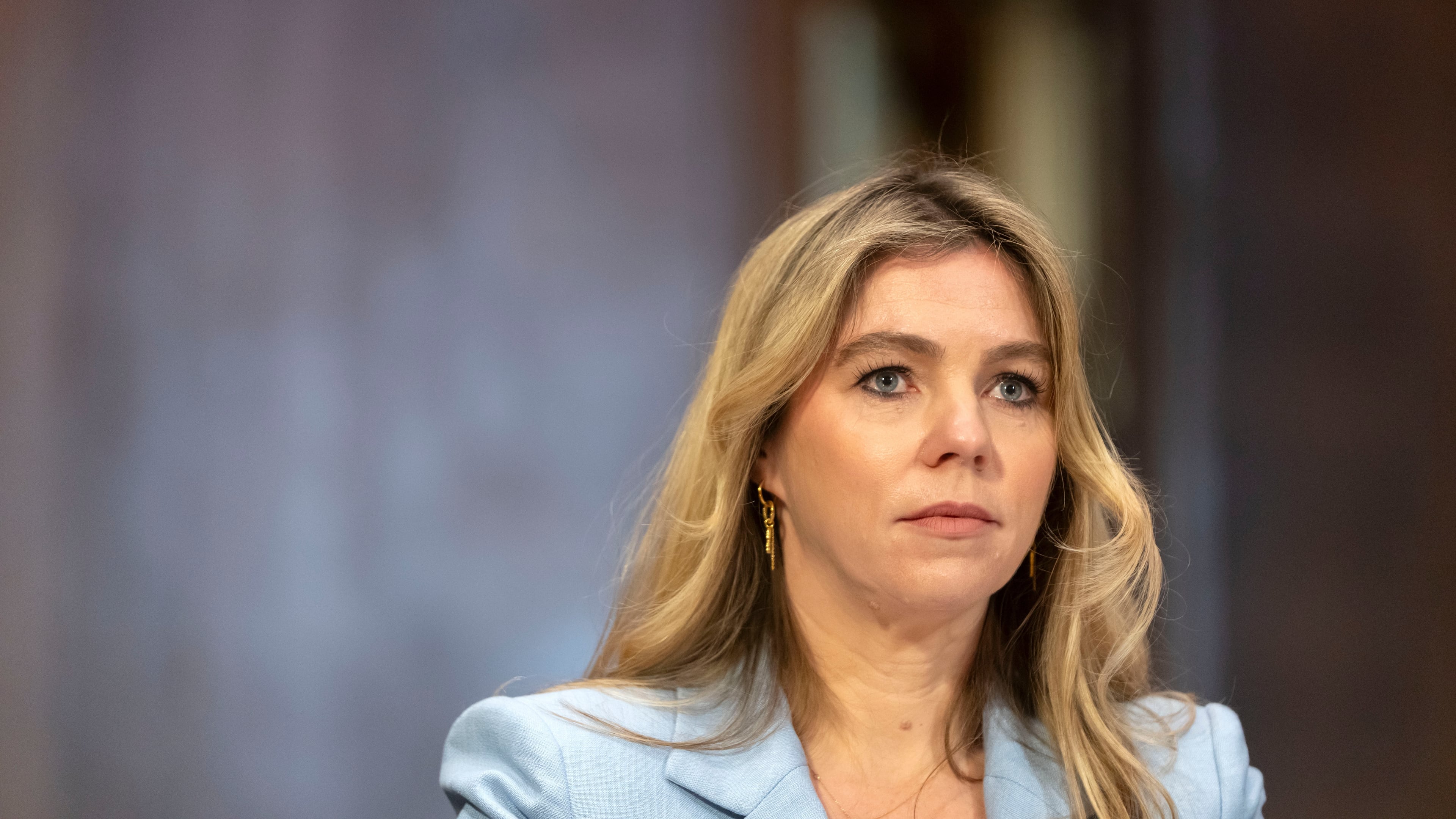 FILE - Sarah Wynn-Williams, Facebook's former director of Global Public Policy, testifies on Capitol Hill, April 9, 2025, in Washington. (AP Photo/Mark Schiefelbein, File)