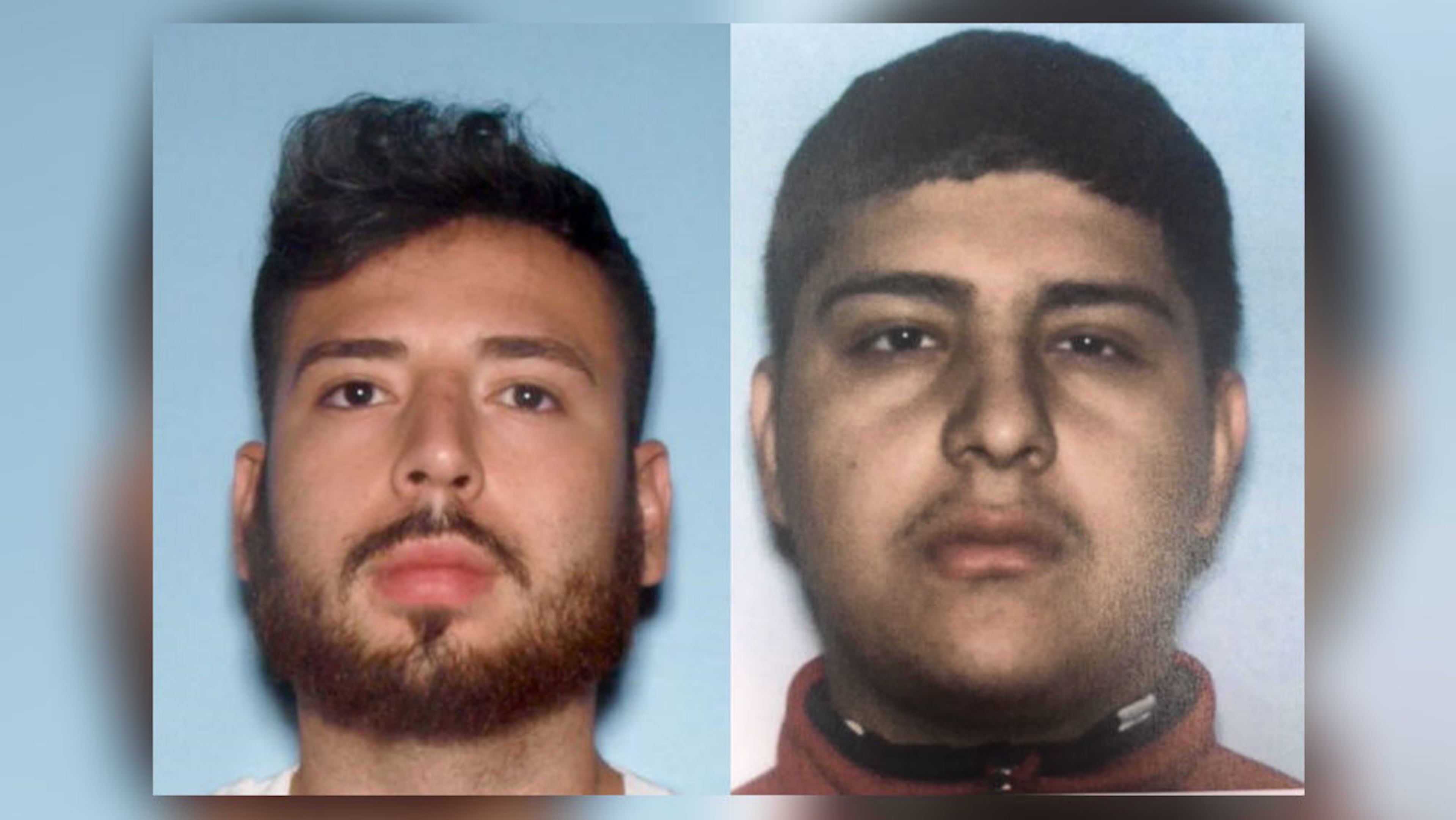 Investigators with the Clayton County Sheriff’s Office say Jonathan Marin (left) and Edgar Reeves are the two men who appeared to fire semiautomatic weapons out of the window of a moving car in a Snapchat video. (Credit: Clayton County Sheriff's Office)
