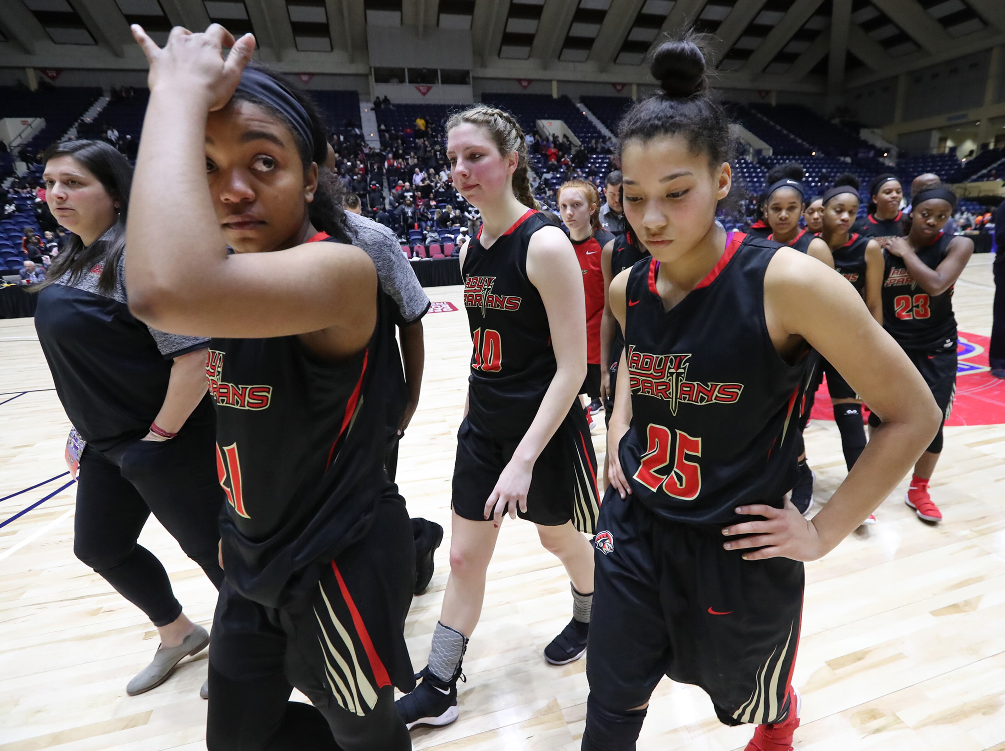 March 8, 2018 Macon: GAC walks off the court falling 62-50 to Johnson-Savannah in their GHSA state basketball championship game on Thursday, March 8, 2018, in Macon. Curtis Compton/ccompton@ajc.com